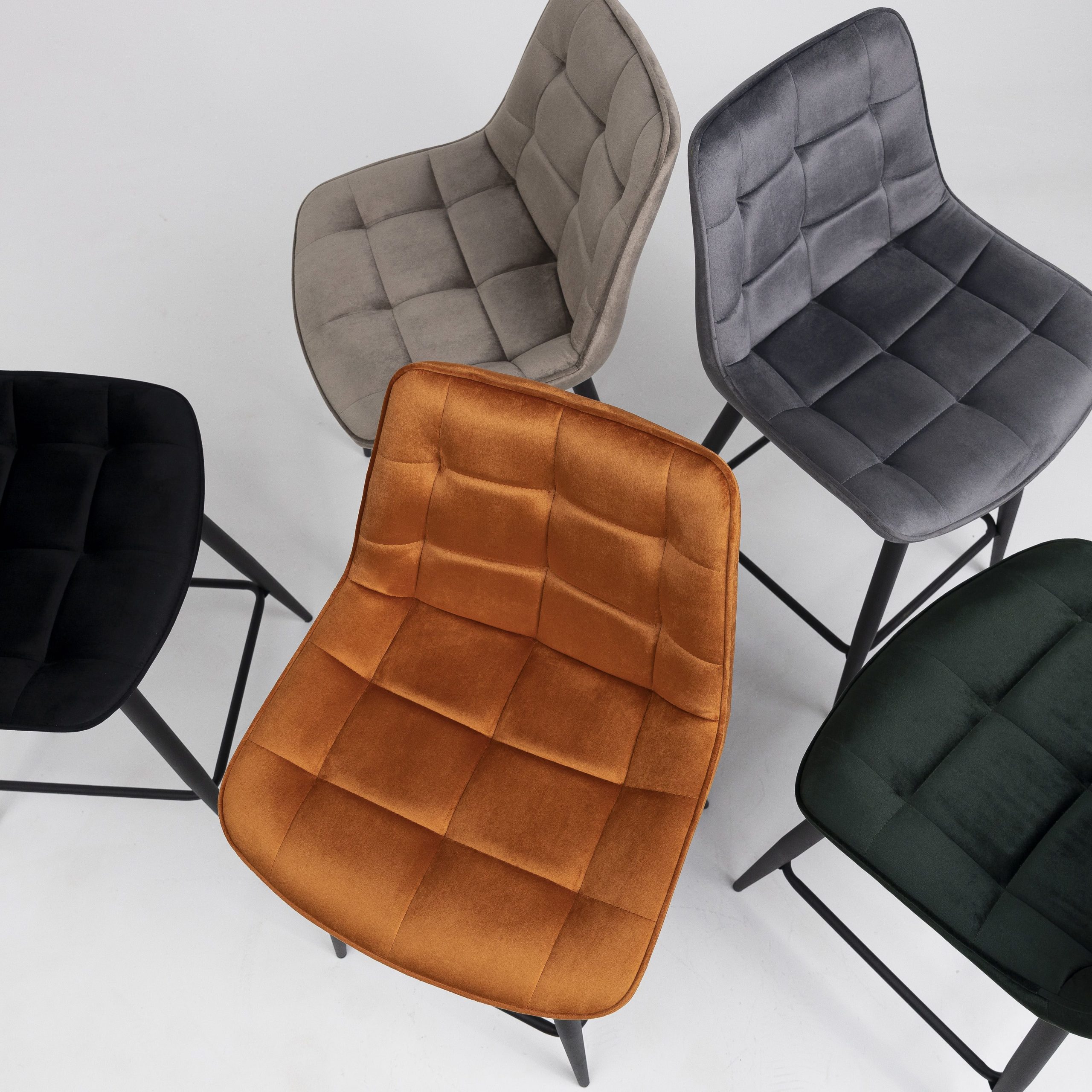 Стул LINX, полубарный, бежевый велюр G062-13/черный