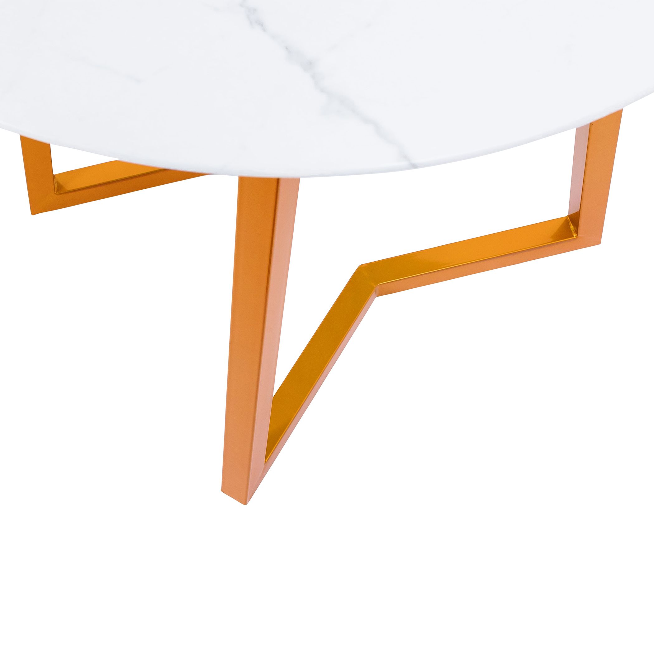 Стол GOLDIE, d 90*76, (Мрамор/золотой)