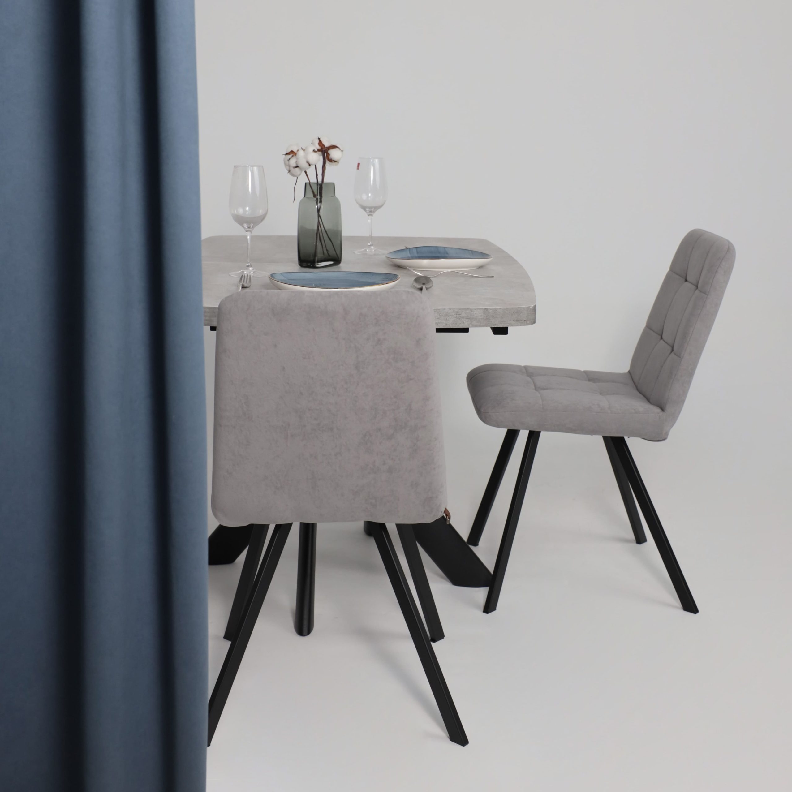 Стол LEONEL-130, раздвижной 130(165)х85, Серый сланец/Черный