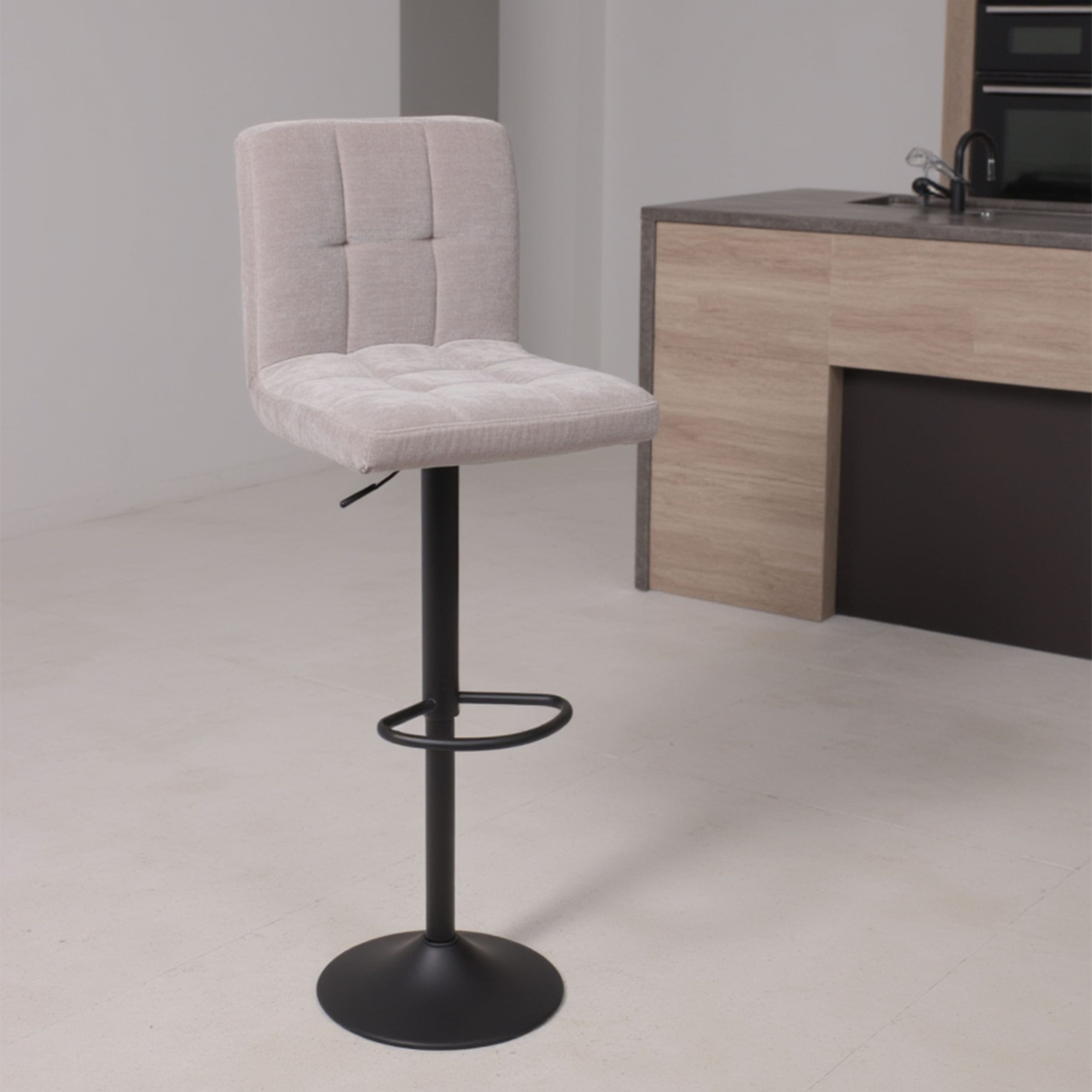 Стул барный LOGOS, серый шенилл Ote Canna 452/черный