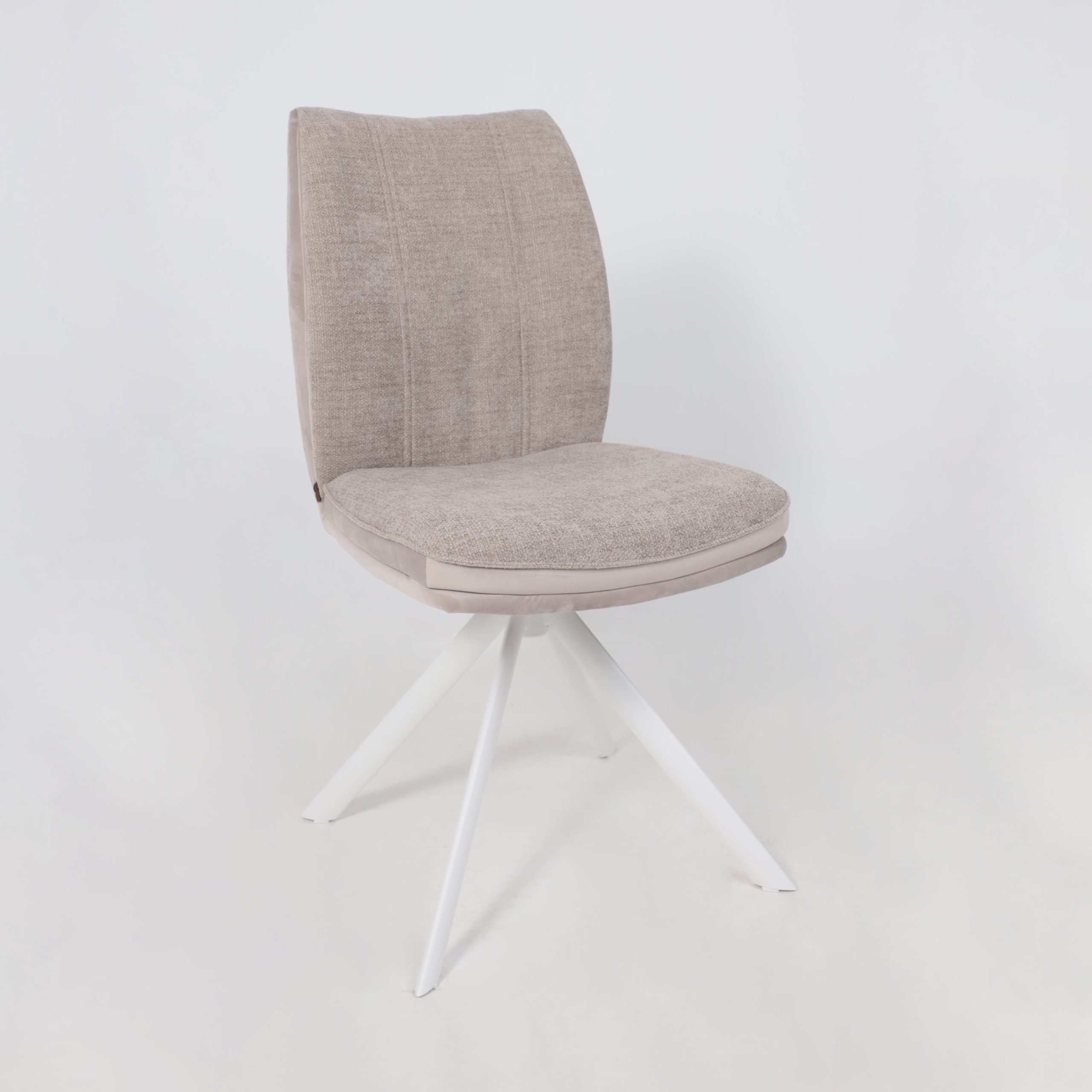 Стул SMART-R 360, g05 GREY BEIGE шенилл LUX - d07 PEARL GREY LUXбелый