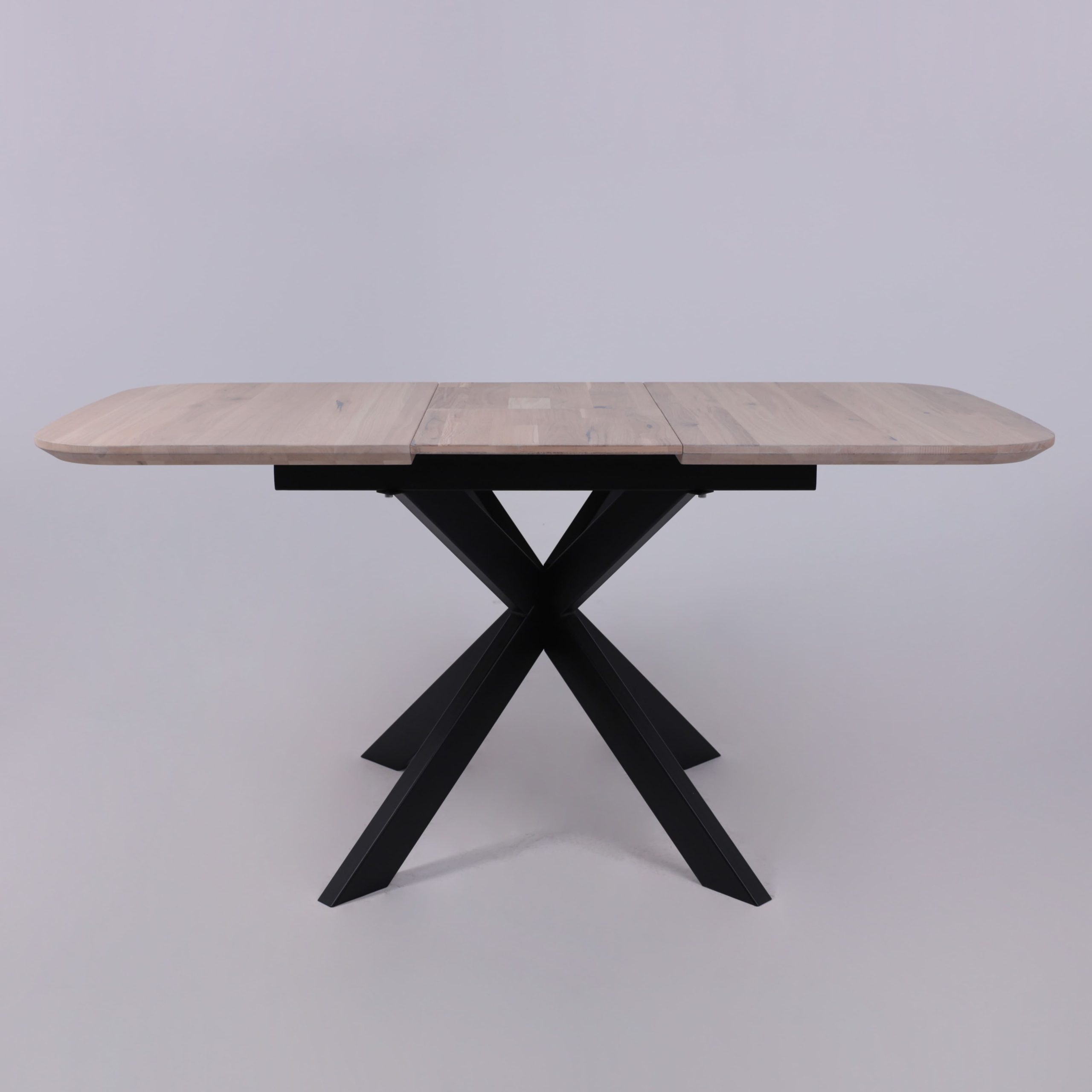 Стол ВЕЙВ раздвижной, 120(160)*80*75, дуб беленый/черный (ПрР-3 DSW (02) КСЕ/Р-80)