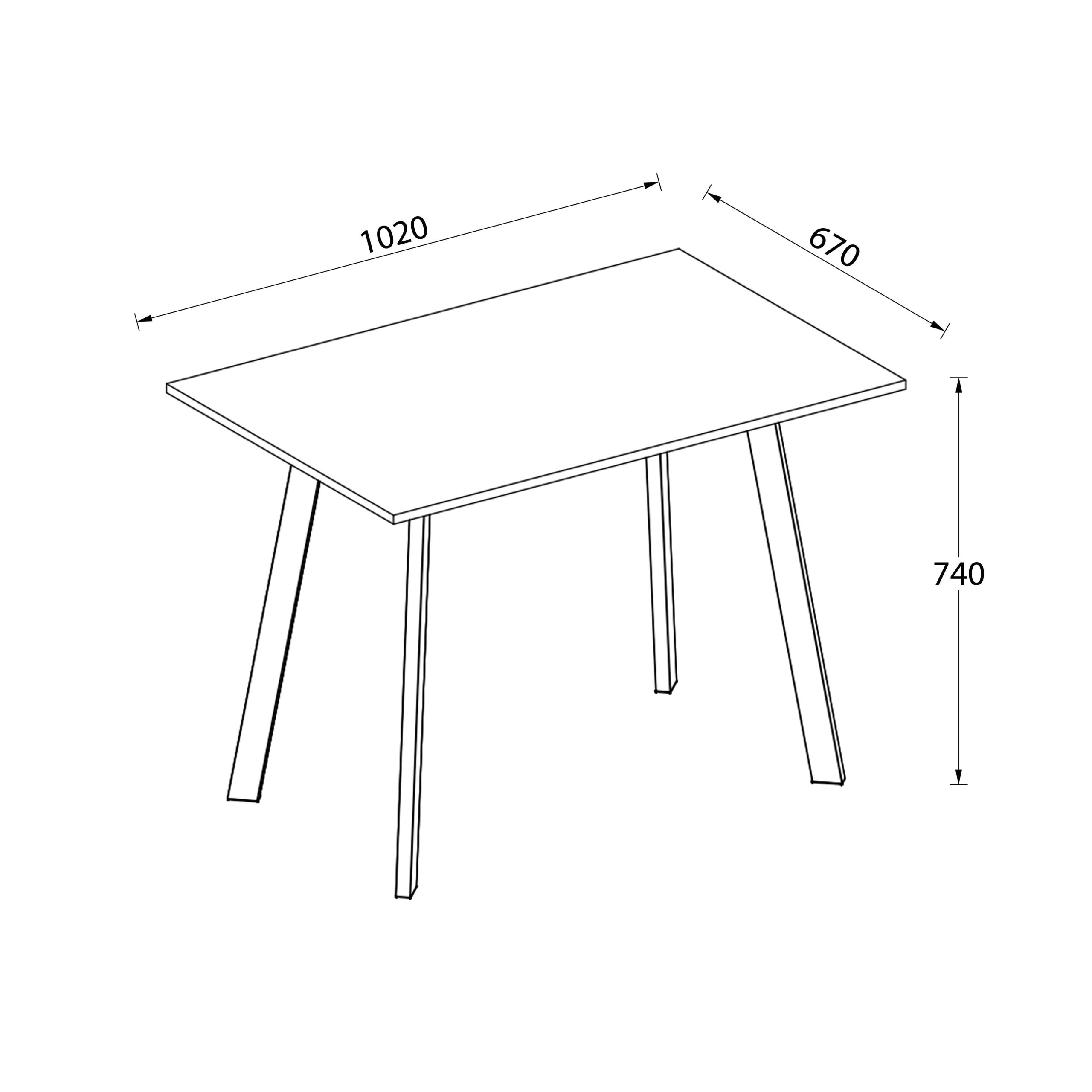 Стол SOLO 102*67, Белый структурный/черный