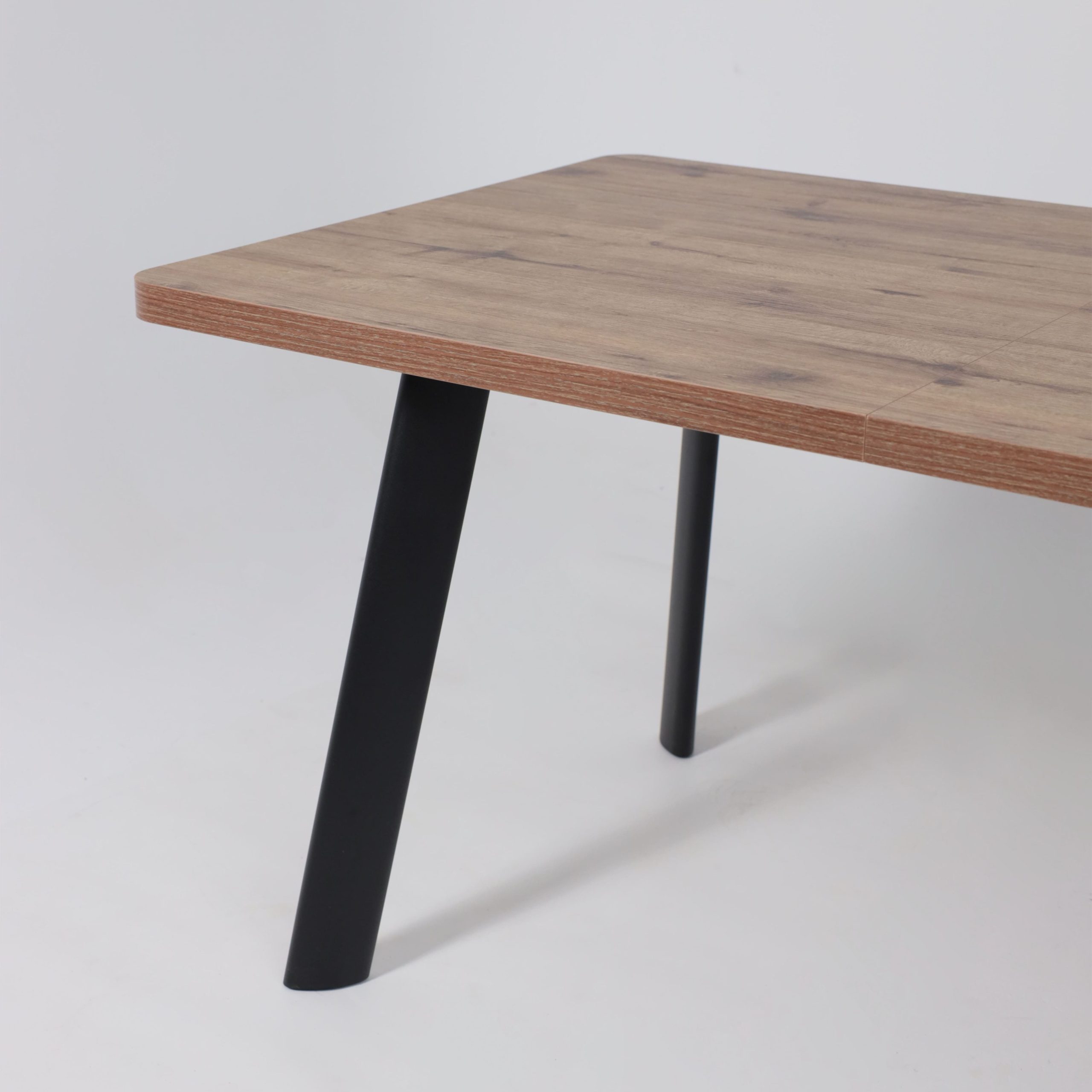 Стол LEON LUX RADIAL-160, раздвижной 160(205)х90, Дуб Веллингтон/Чёрный