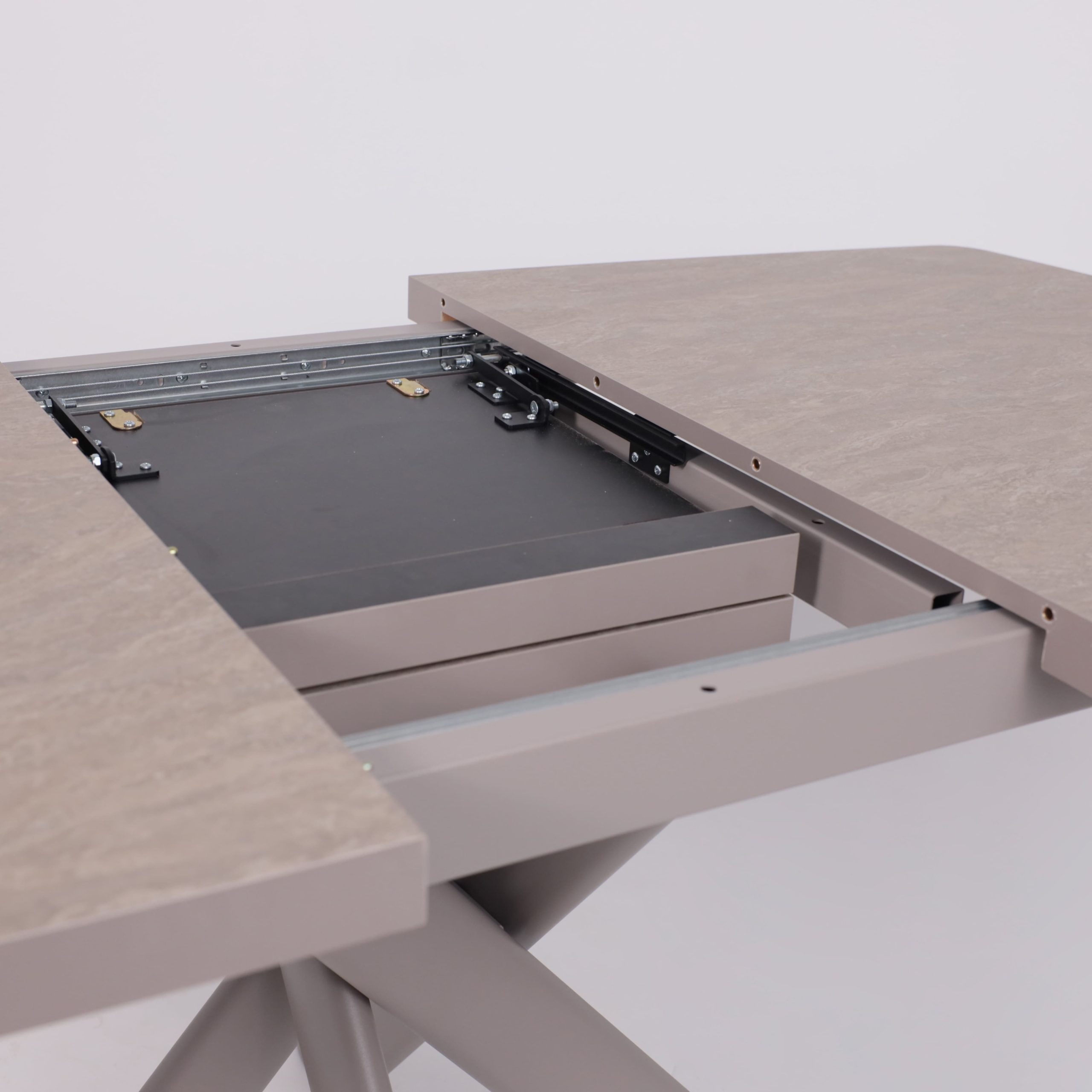 Стол LEONEL-130, раздвижной 130(165)х85, Бежевый камень-HPL/Капучино