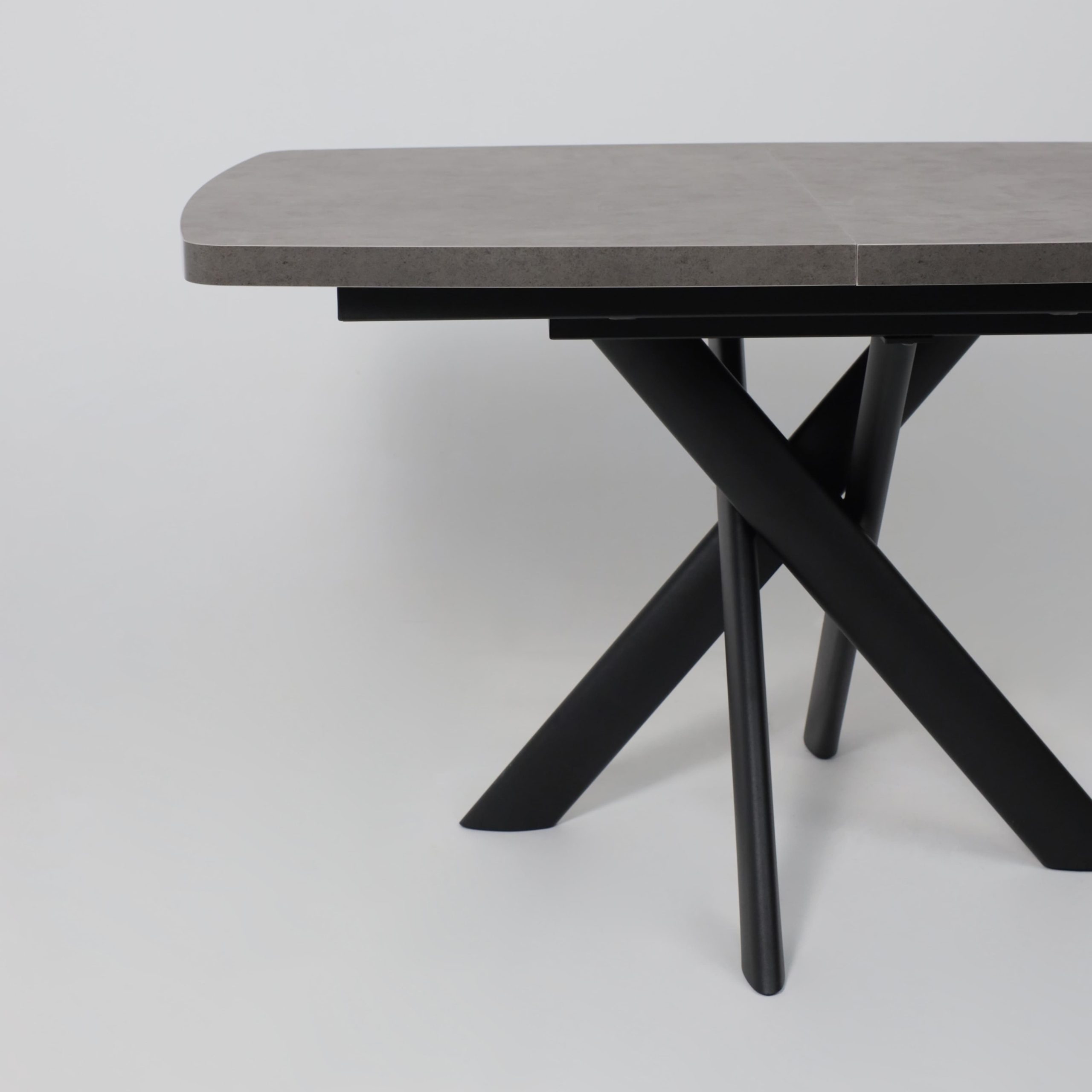 Стол LEONEL-130, раздвижной 130(165)х85, Дымчатая керамика/Черный