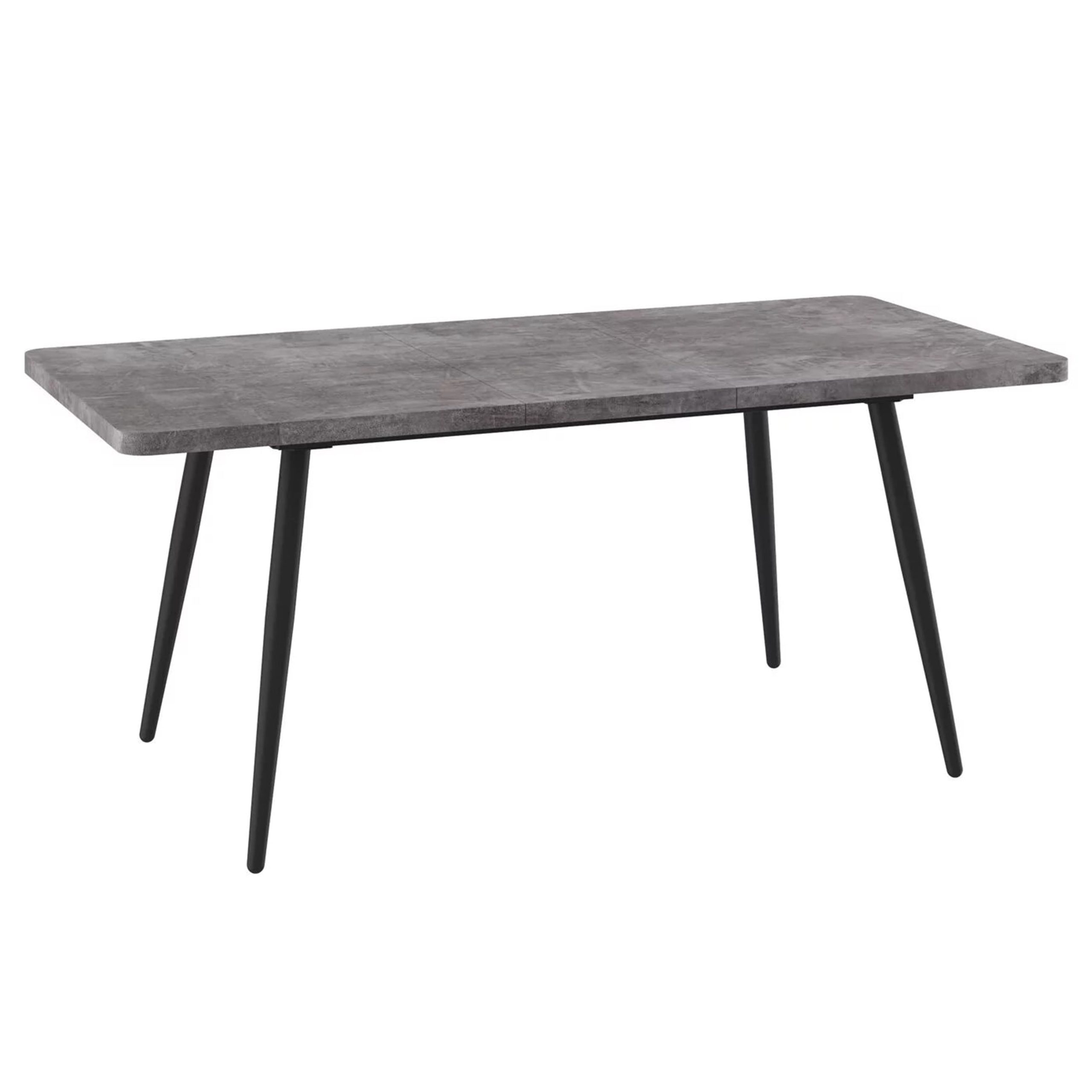 Стол BORG RADIAL-140, раздвижной 140(180)х85, Дымчатая керамика/Чёрный