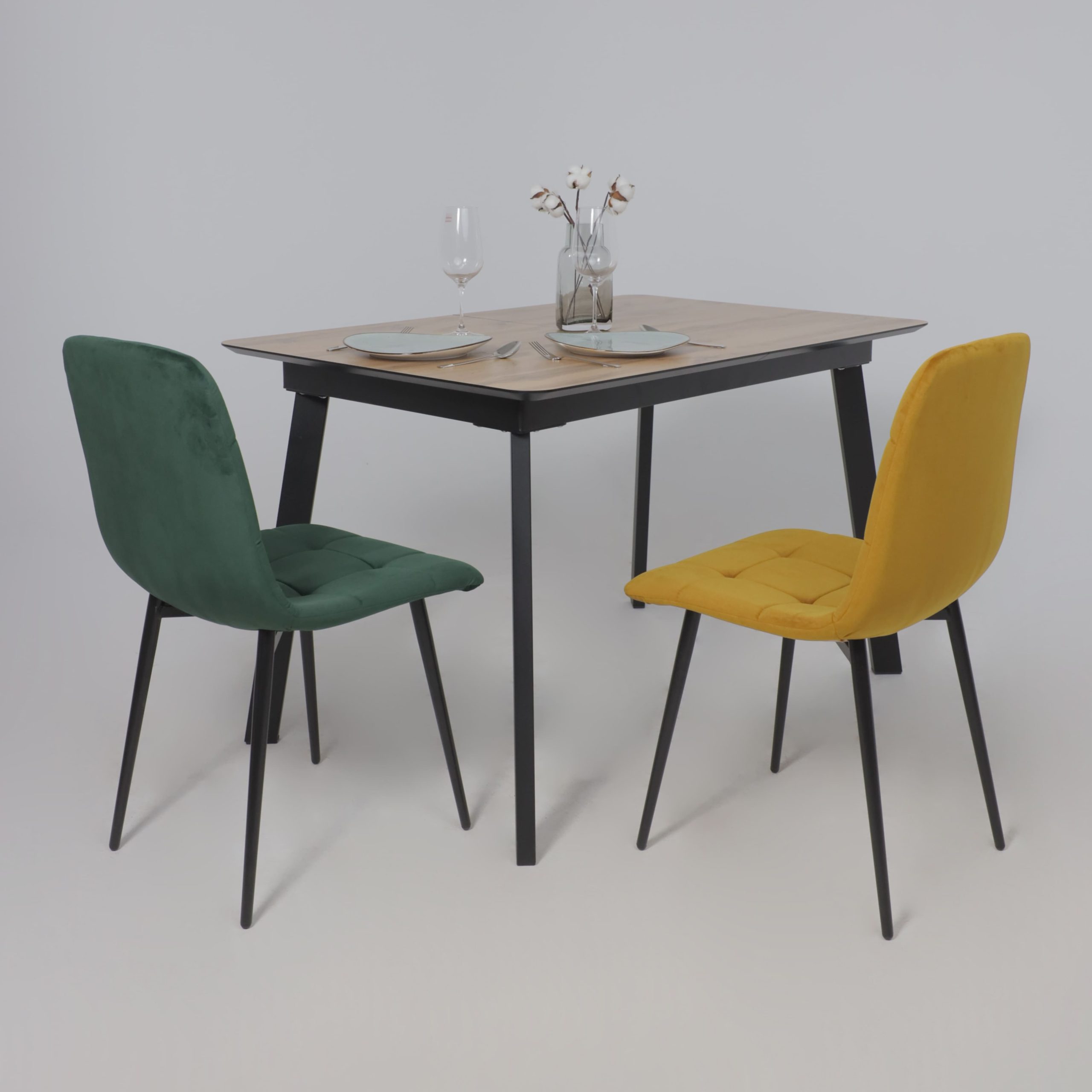 Стул AV 406-N, карри бархат Confetti chai tea/черный