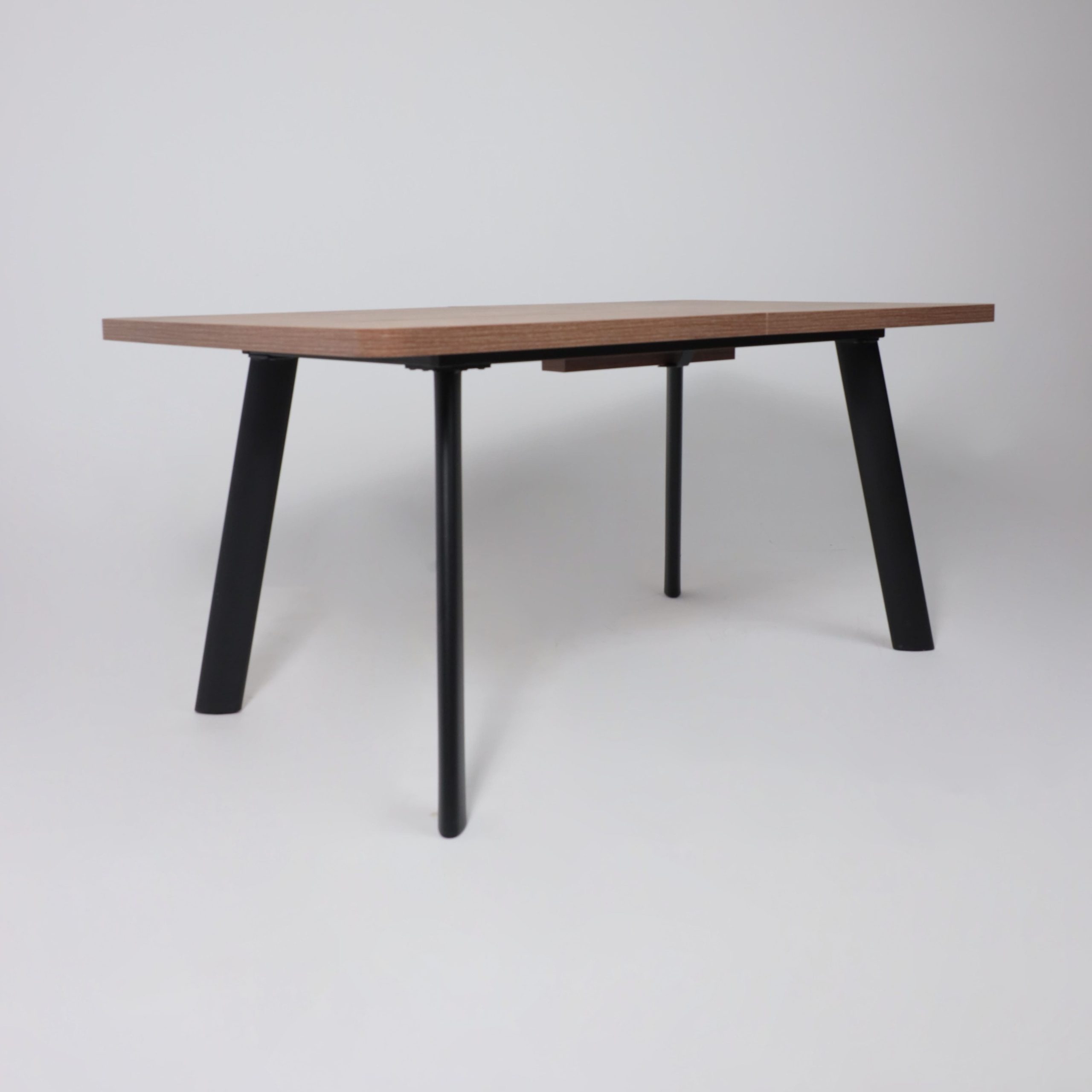 Стол LEON LUX RADIAL-160, раздвижной 160(205)х90, Дуб Веллингтон/Чёрный