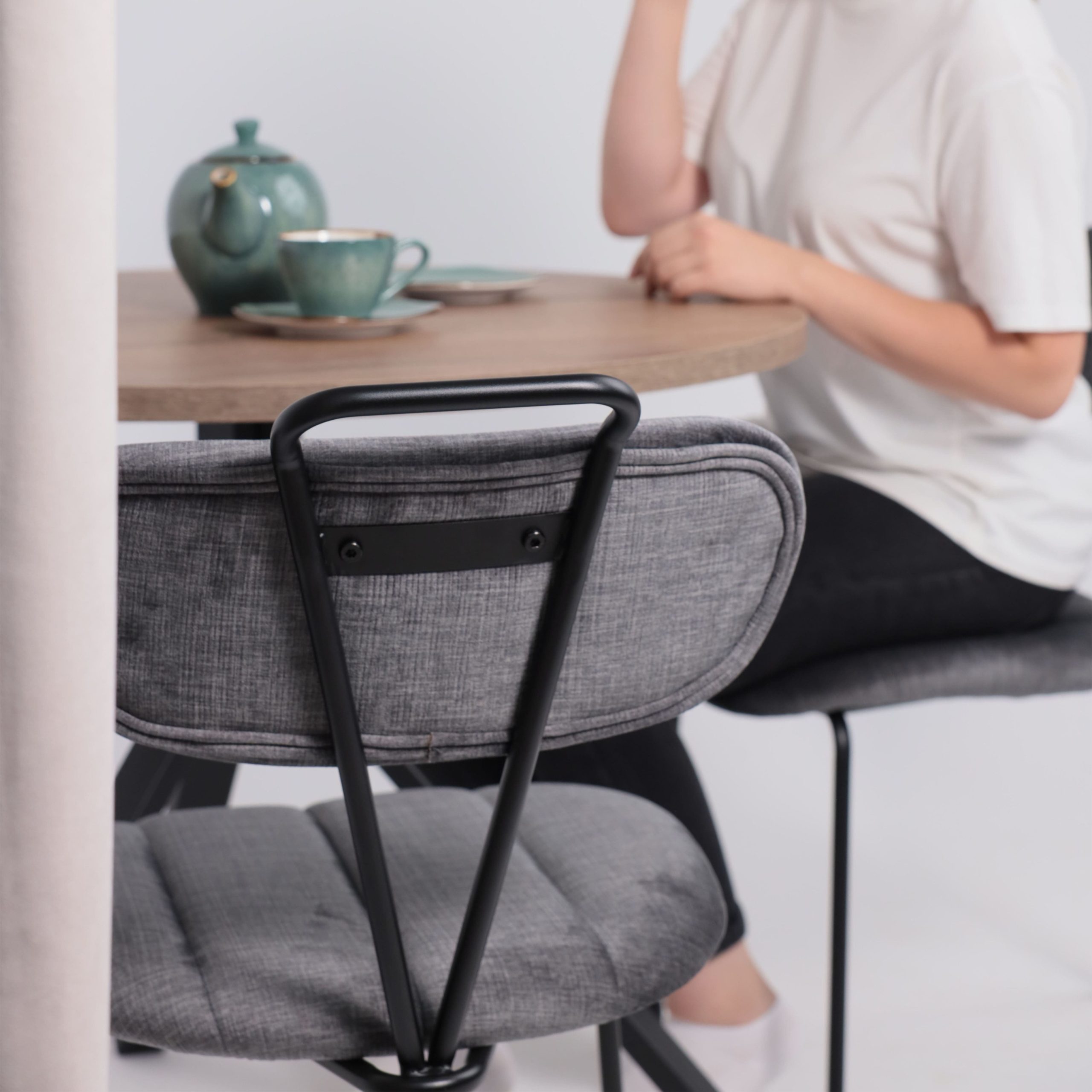 Стул TORI, серый велюр VOSS 15/черный