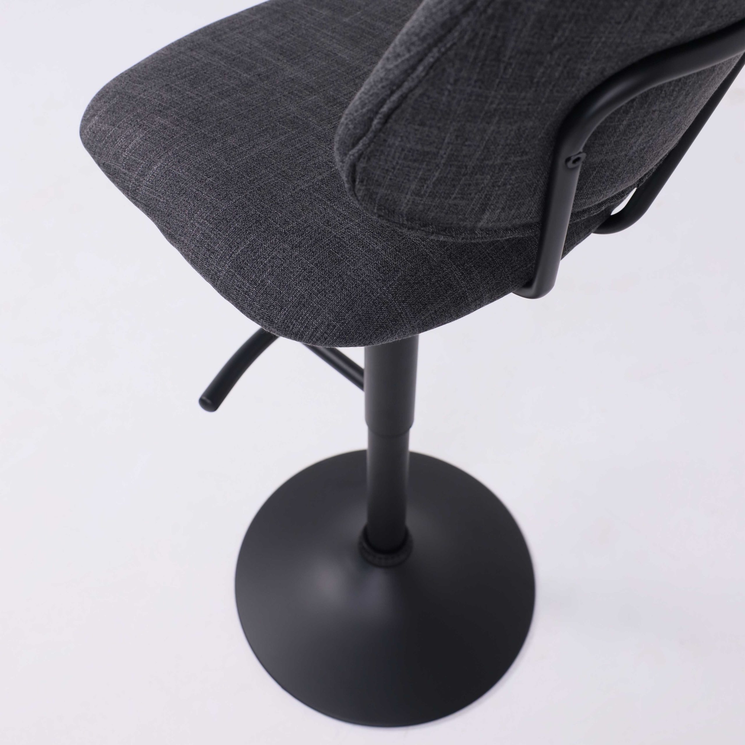 Стул барный JESSY, темно-серая ткань/черный