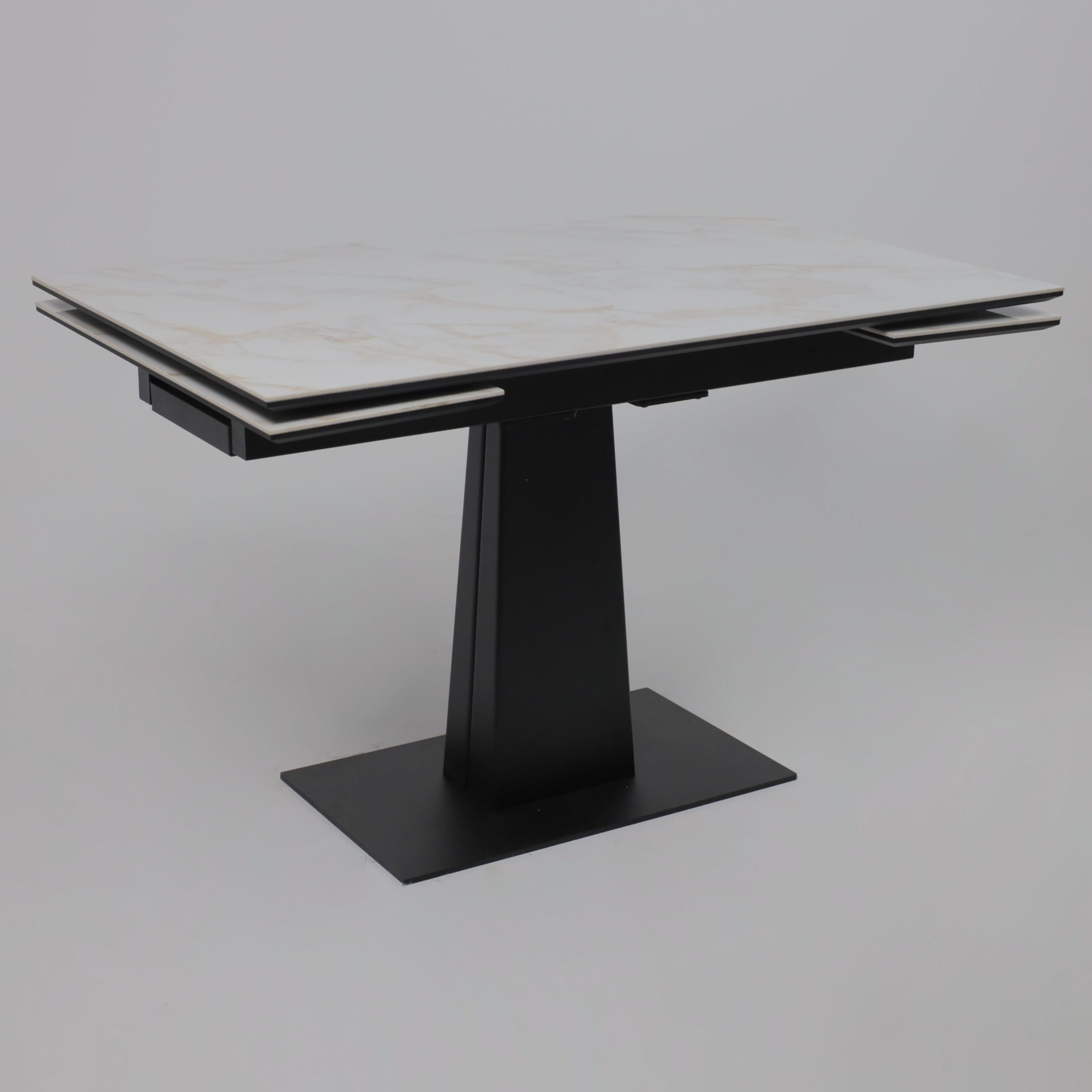 Стол AV 2119, МДФ+керамика, раздвижной 1200 (1800)*800 белый, глянцевый CARLA LARKIN /черный