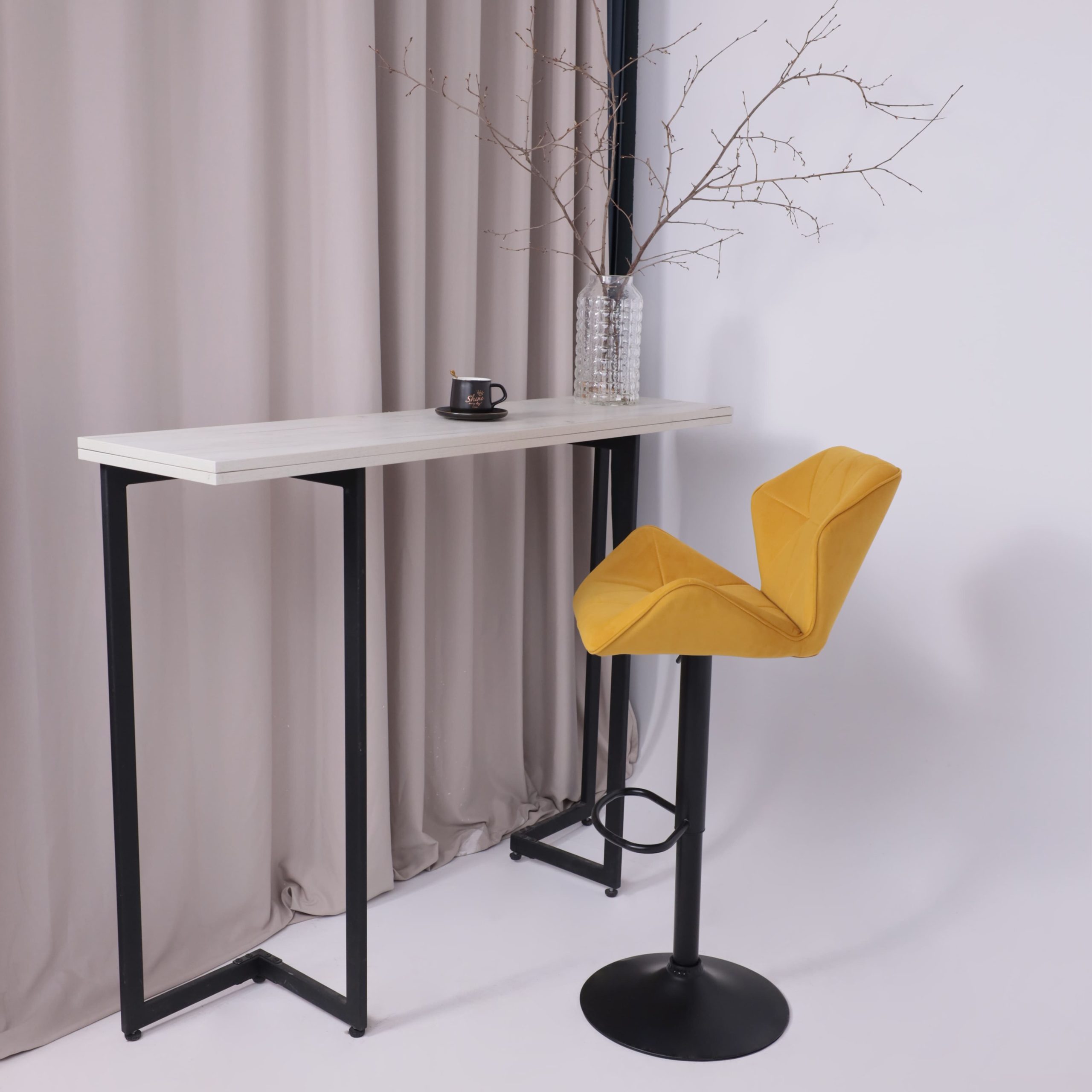 Кресло барное BERLIN GB, Velutto 56 горчичный велюр/черный