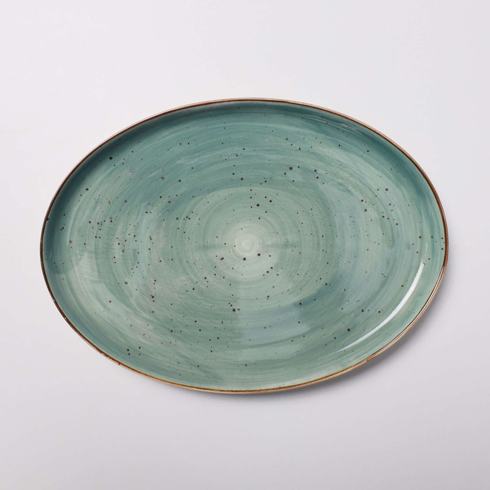 Тарелка овальная VITAL, фарфор, зеленый,25,7*18,6*2,5см