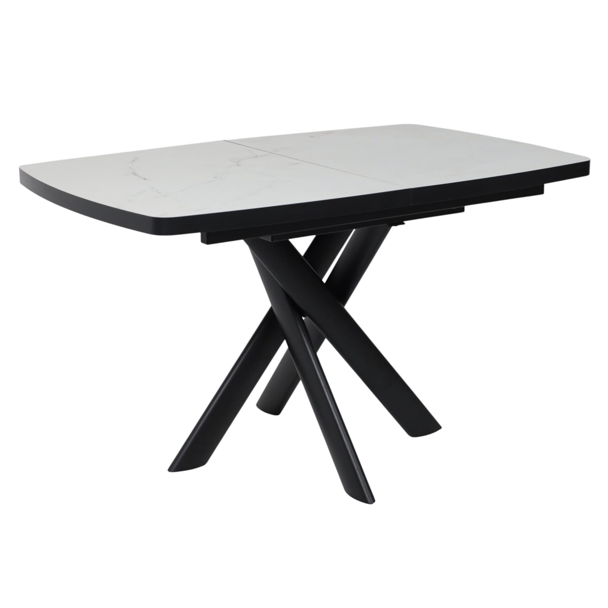 Стол LEONEL-130, раздвижной 130(165)х85, Кварцит-HPL/Черный