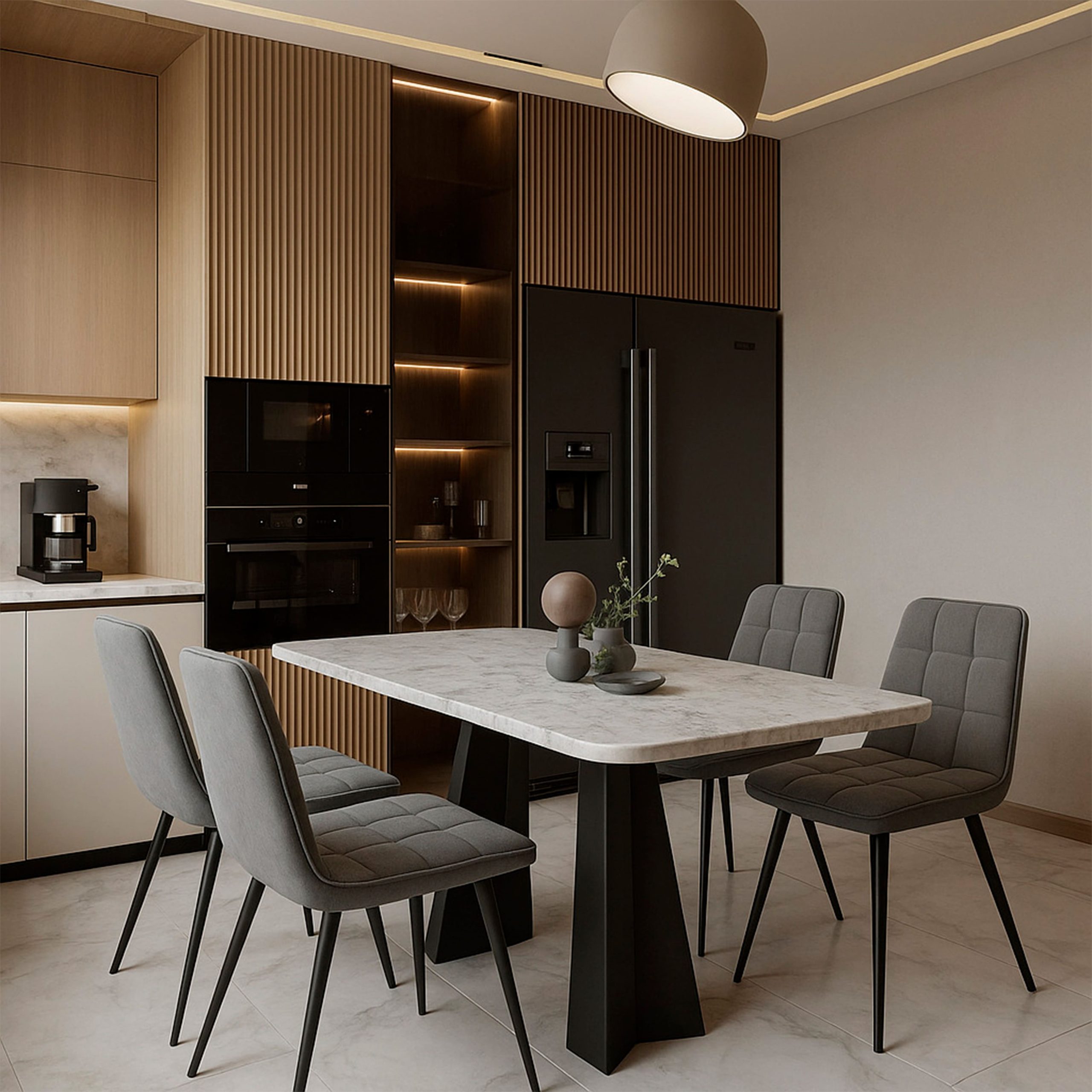 Стул ROM D-R 360, k10 Антрацит замша LUX/черный