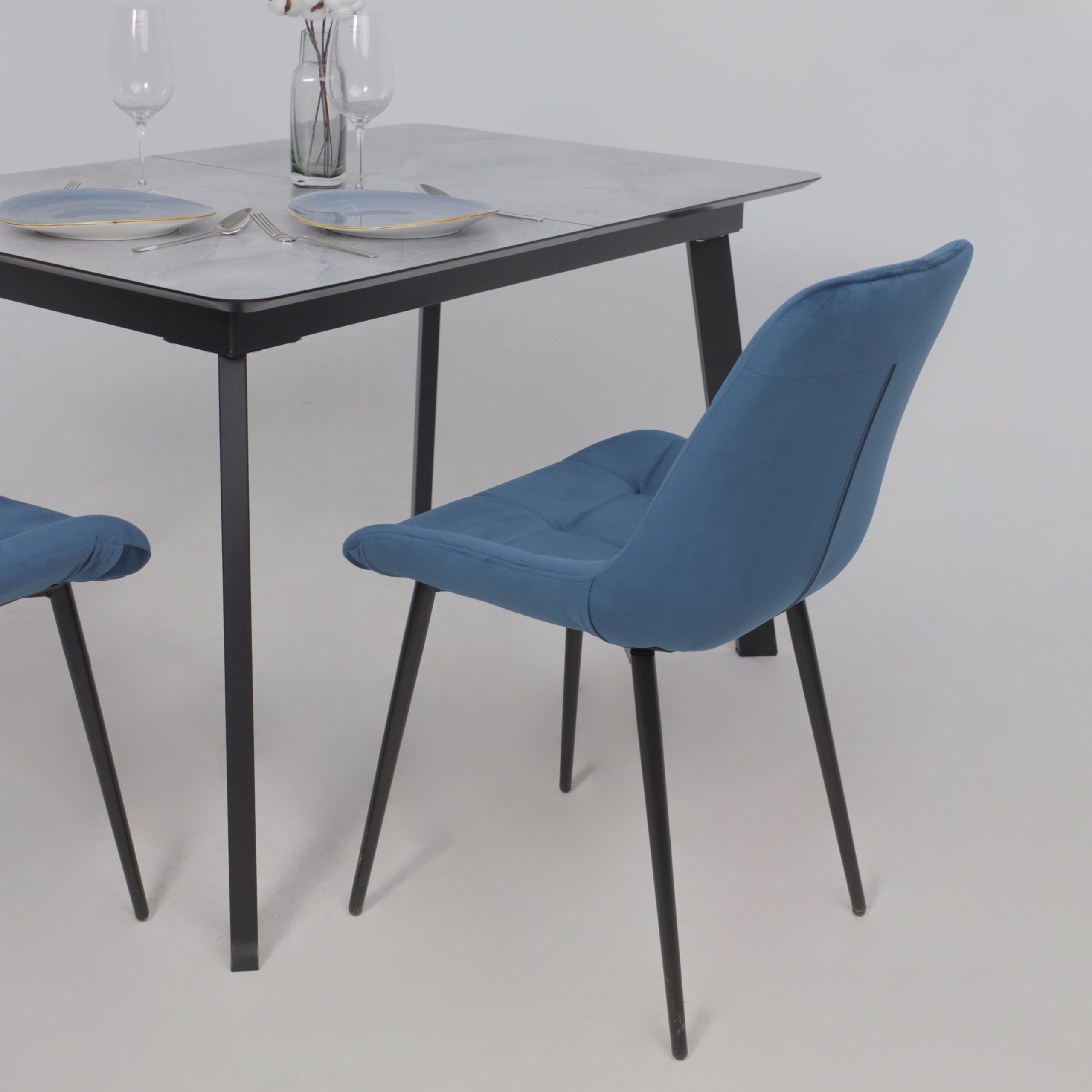 Стул AV 405, синий бархат Confetti deep ocean/черный