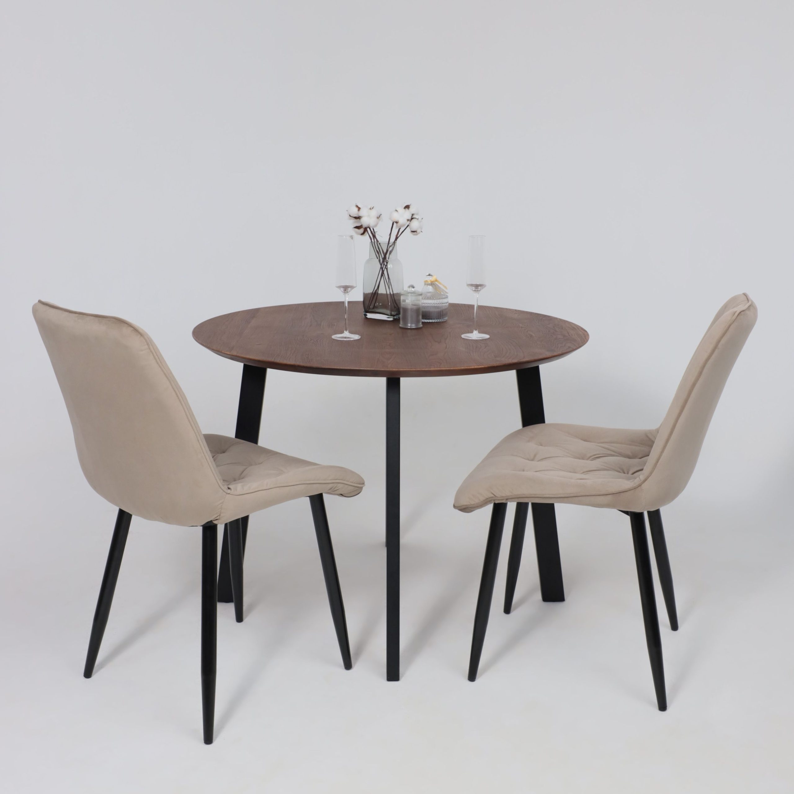 Стул ASTRA, 2, бежевый велюр HLR-08/черный