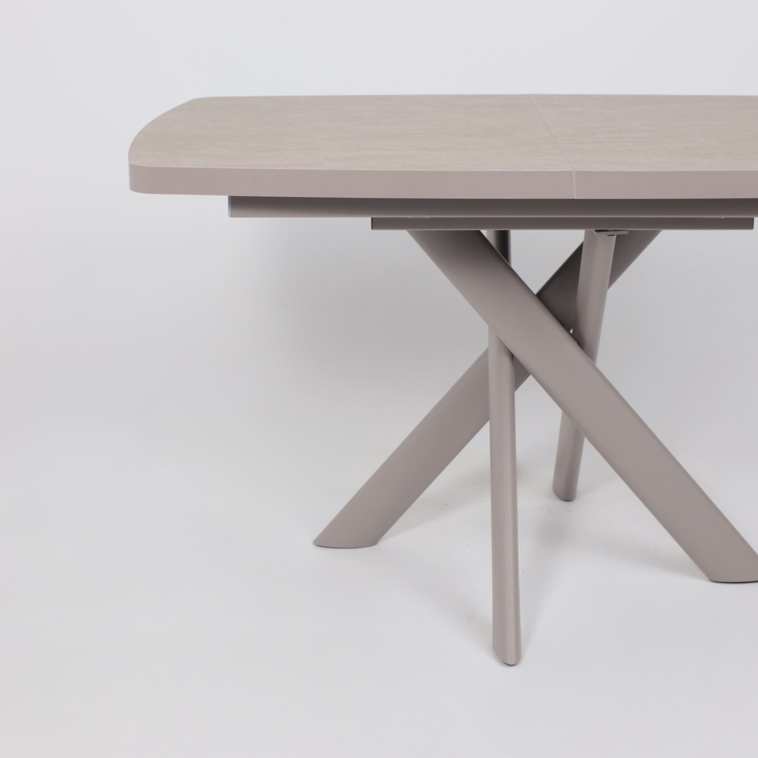 Стол LEONEL-130, раздвижной 130(165)х85, Бежевый камень-HPL/Капучино