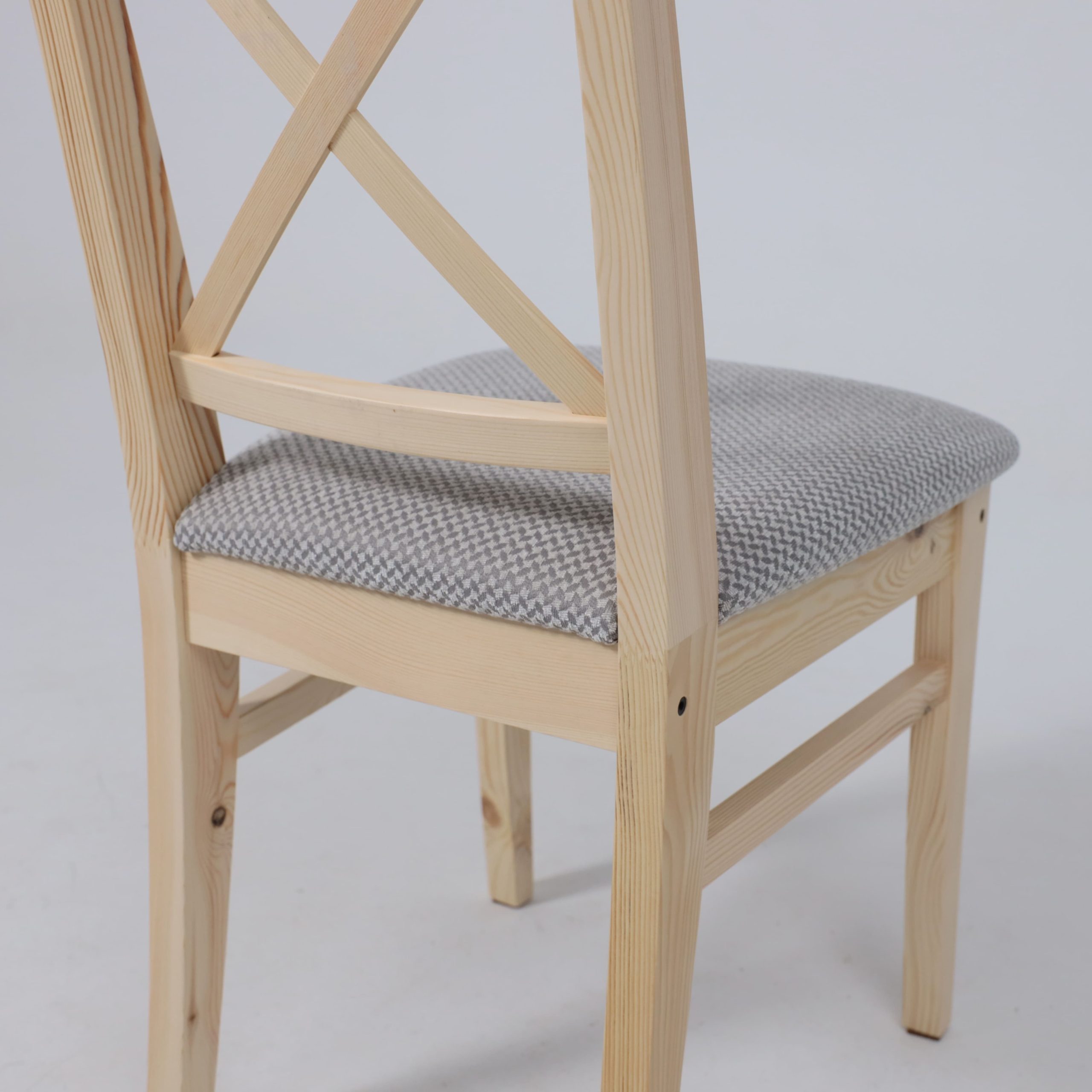 Стул Ингольф, тон 15, прозрачный лак/серая ткань Аризона дождь 149/2