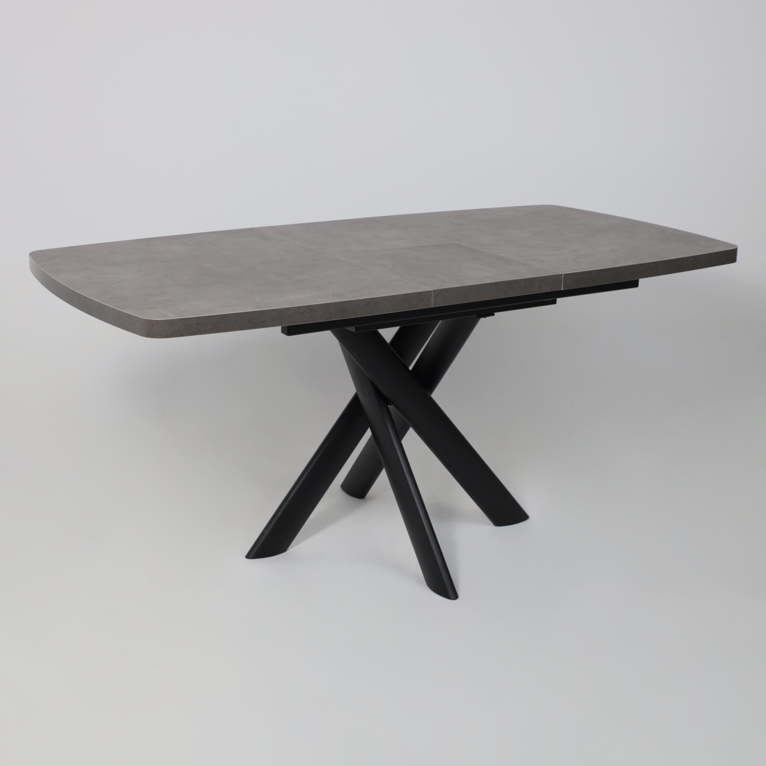 Стол LEONEL-130, раздвижной 130(165)х85, Дымчатая керамика/Черный