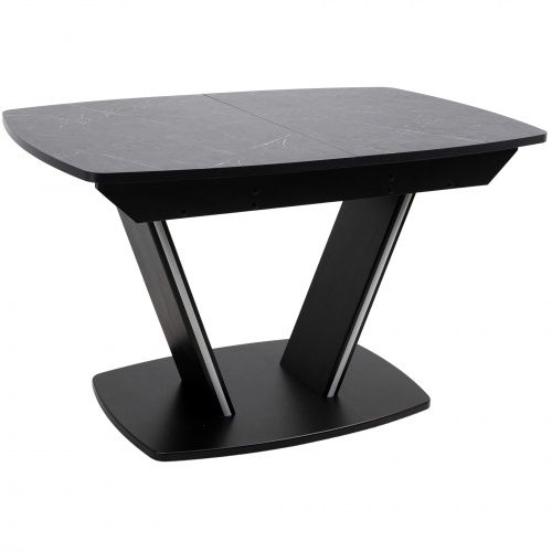 Стол ДРЕЗДЕН, пластик премиум 1300(1615)*800, Камень черный/Черный