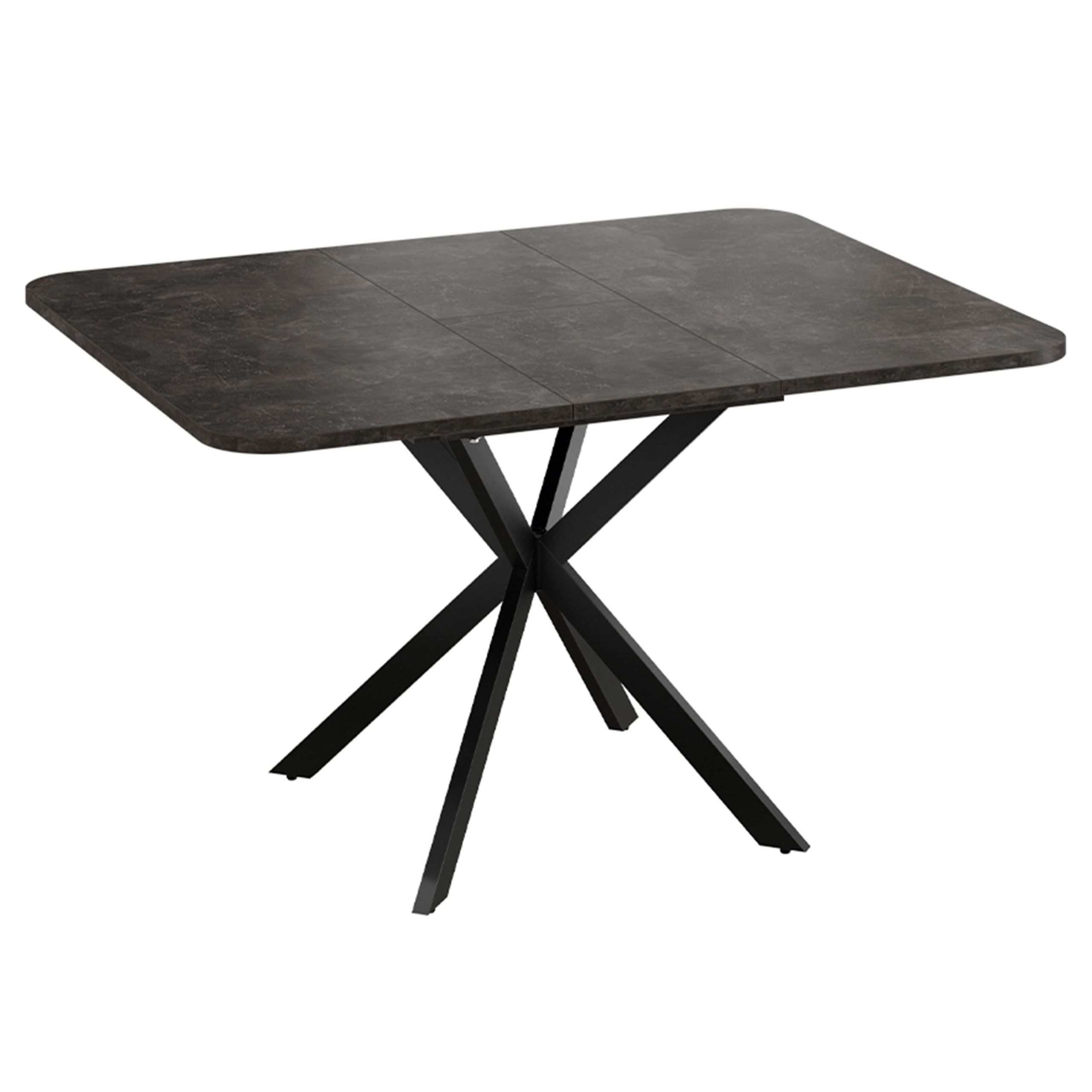 Стол раздвижной ЛИССАБОН Тип 1, 1000(1315)х1001х750, черные опоры/ателье темный