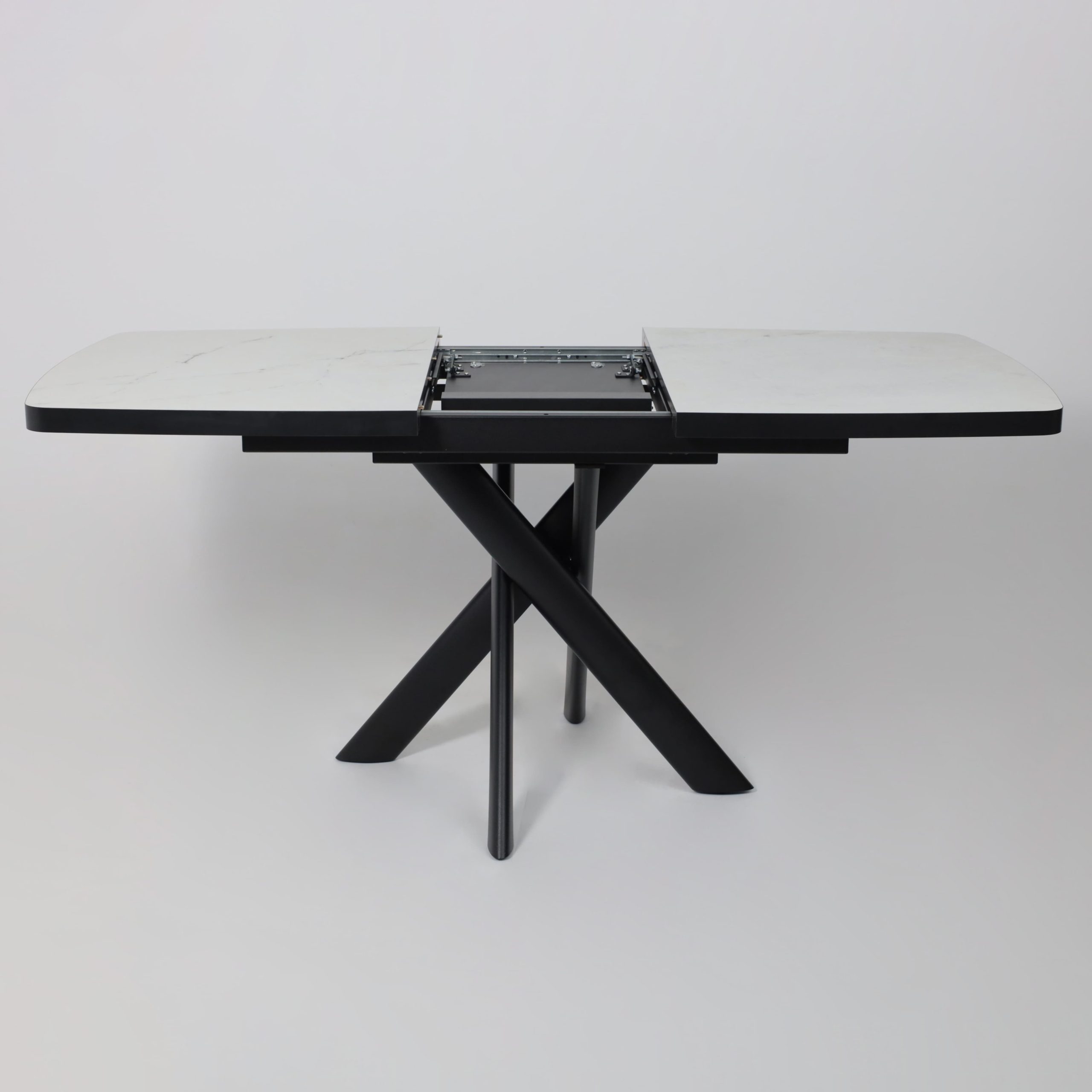 Стол LEONEL-130, раздвижной 130(165)х85, Кварцит-HPL/Черный