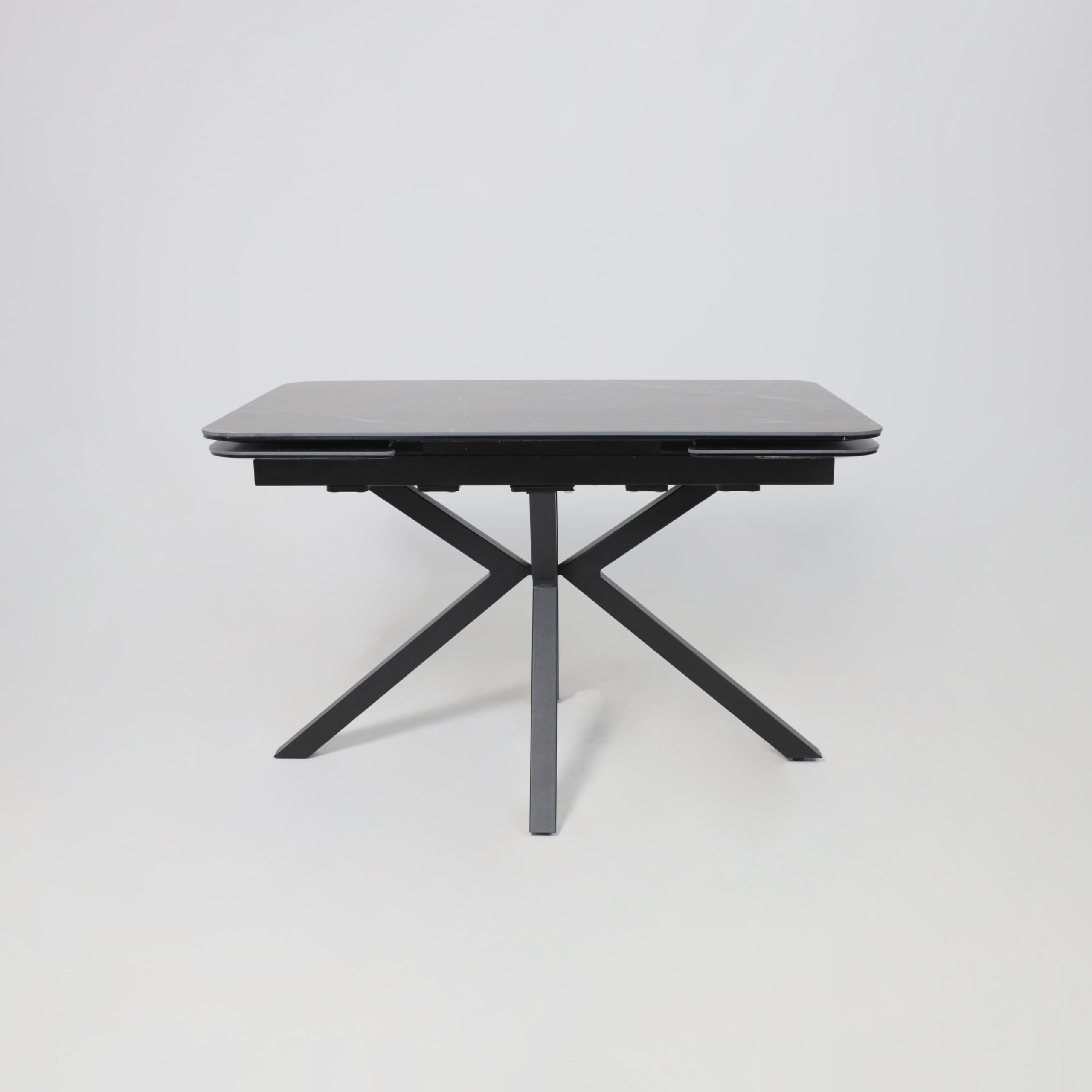 Стол РЕЙН NEW,керамика 0 кат. 1400(2040)*900, Камень черный Greys Black/Черный матовый