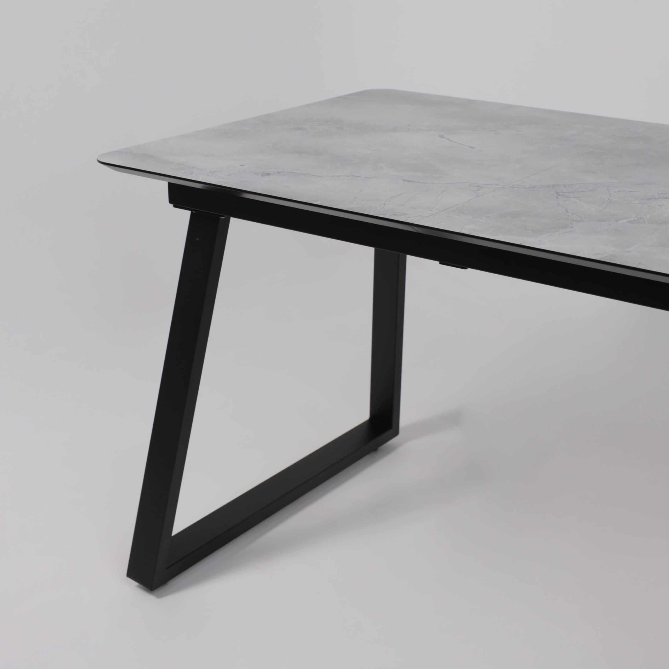 Стол AV 1208, HPL+МДФ,  раздвижной 1200 (1600)*800 Мрамор Марквина синий/черный