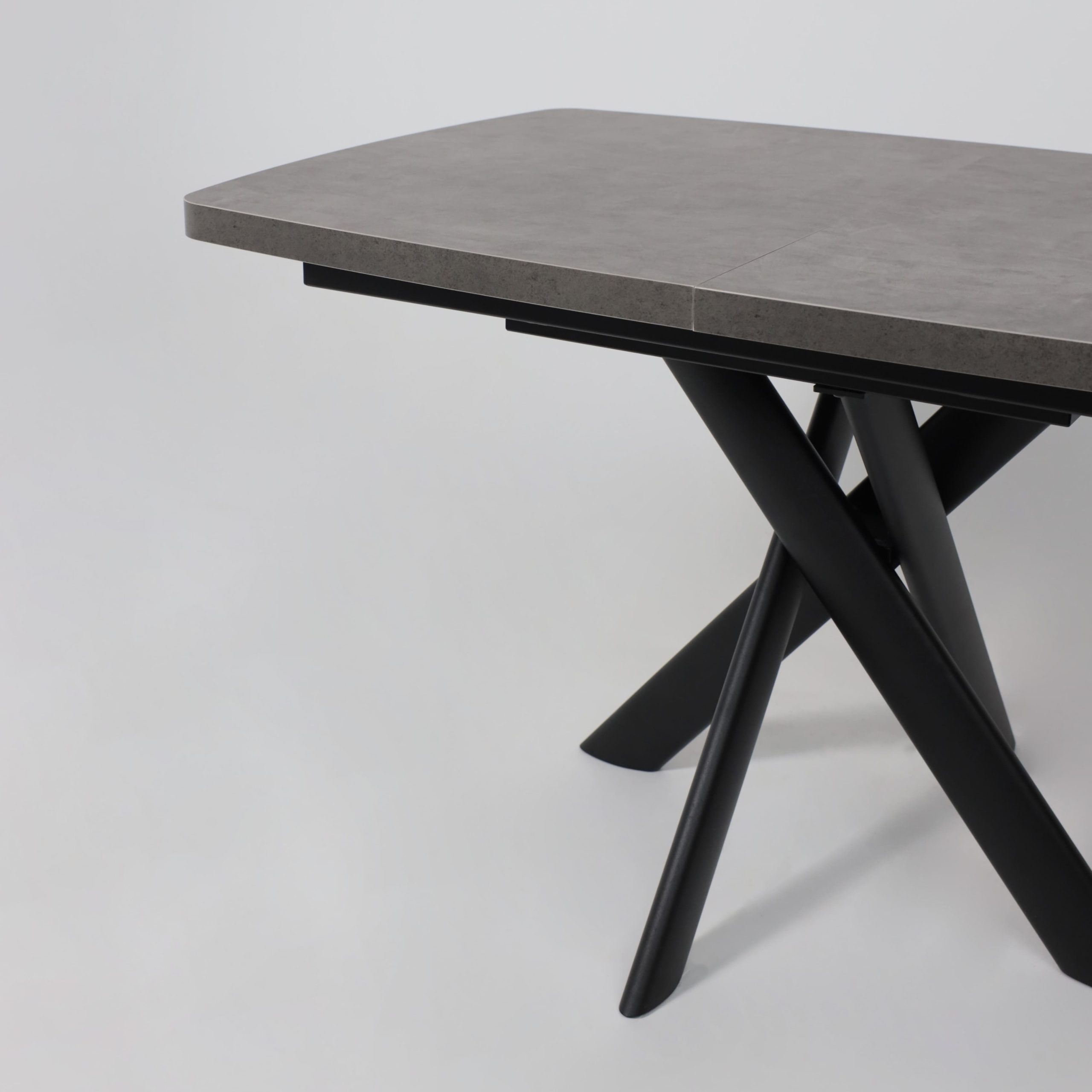 Стол LEONEL-130, раздвижной 130(165)х85, Дымчатая керамика/Черный