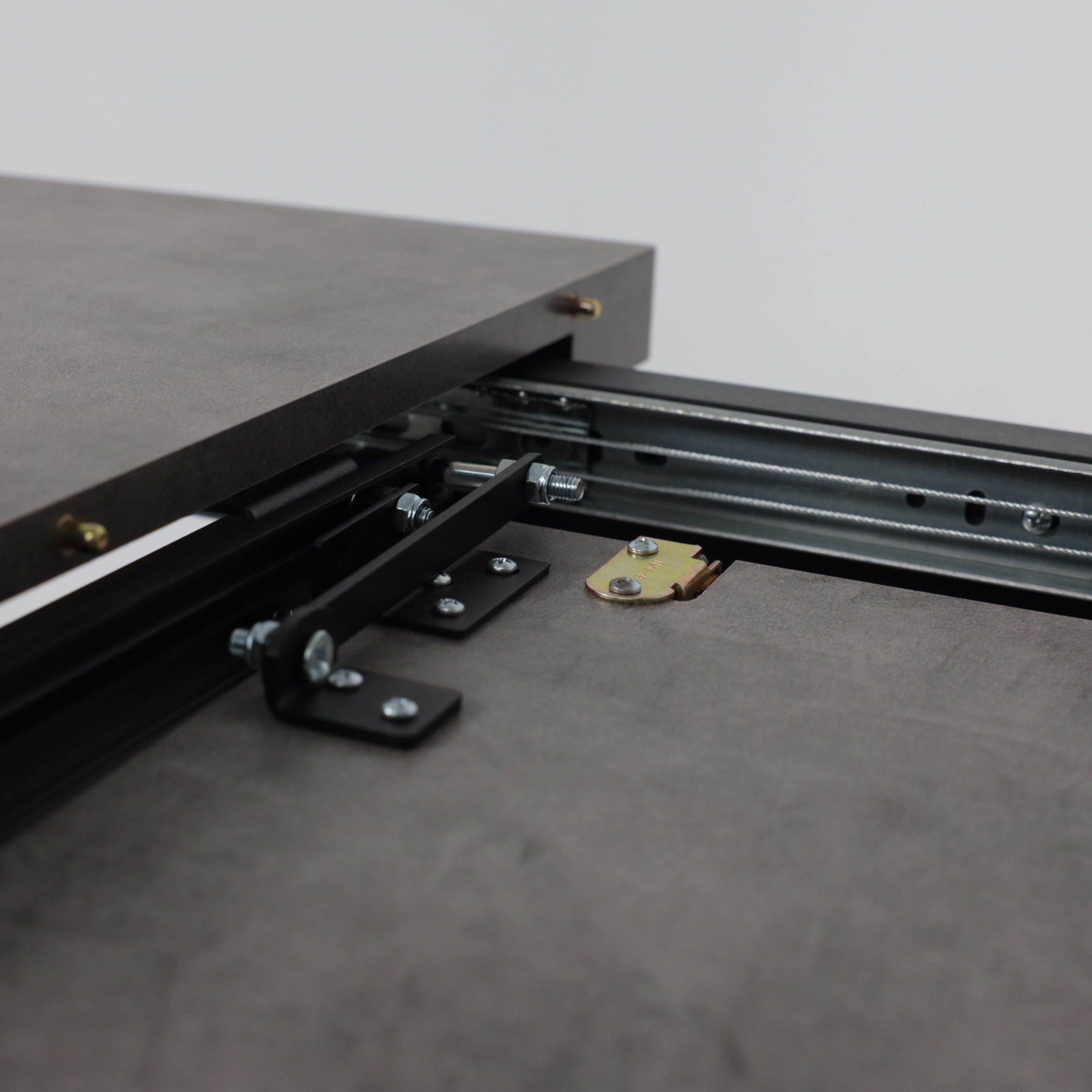 Стол LEONEL-130, раздвижной 130(165)х85, Дымчатая керамика/Черный