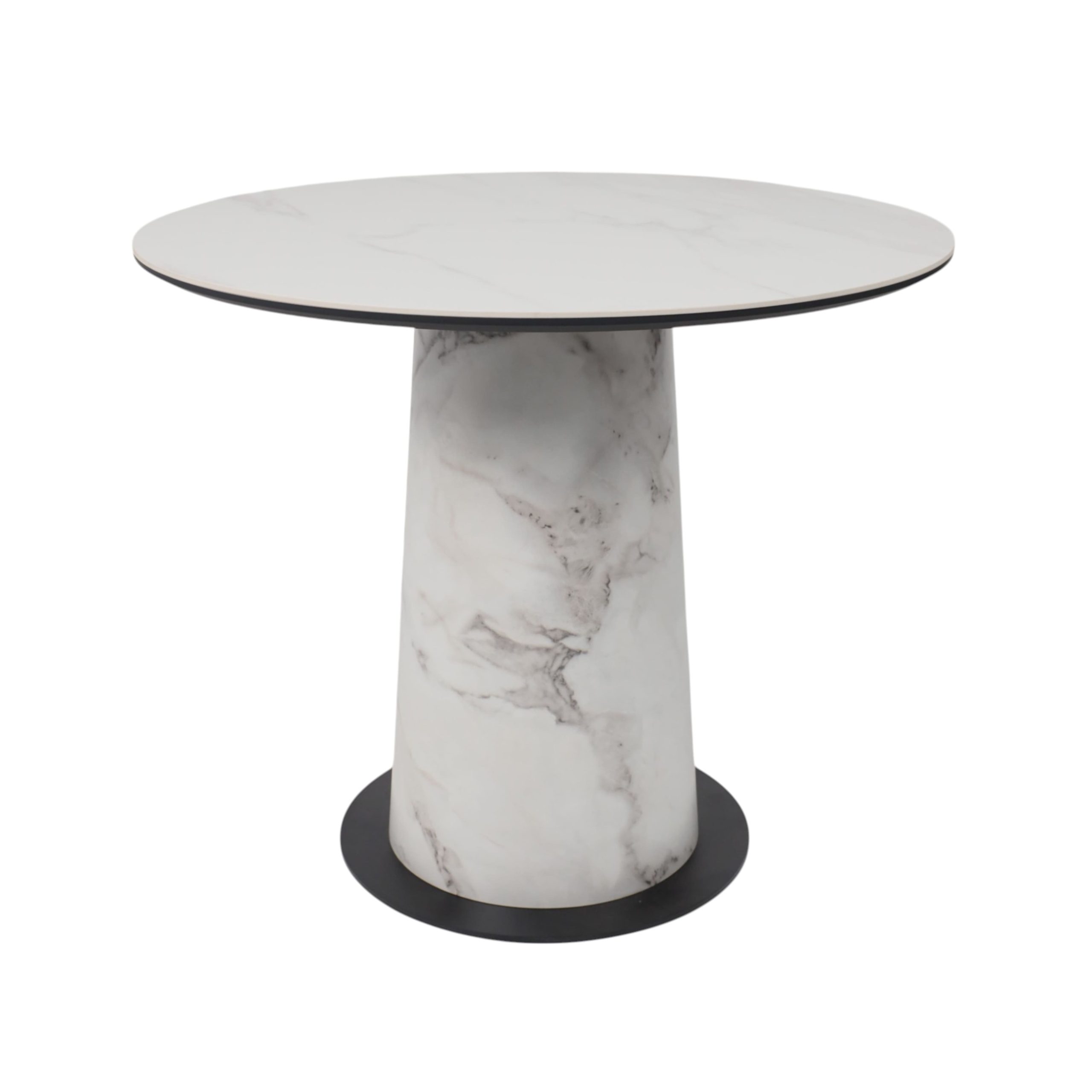 Стол AV 2317, МДФ+керамика, нераздвижной 900 белый, матовый SNOW WHITE/черный+HPL Виктори натуральный