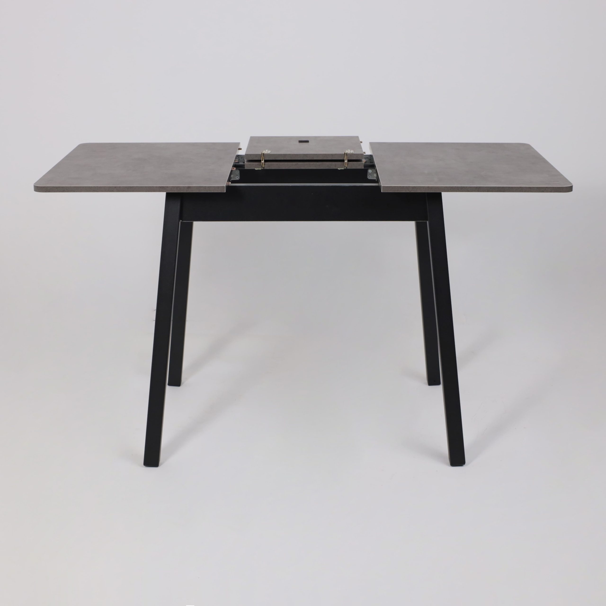 Стол TIRK RADIAL-94, раздвижной 94(126)х64, Дымчатая керамика/Чёрный