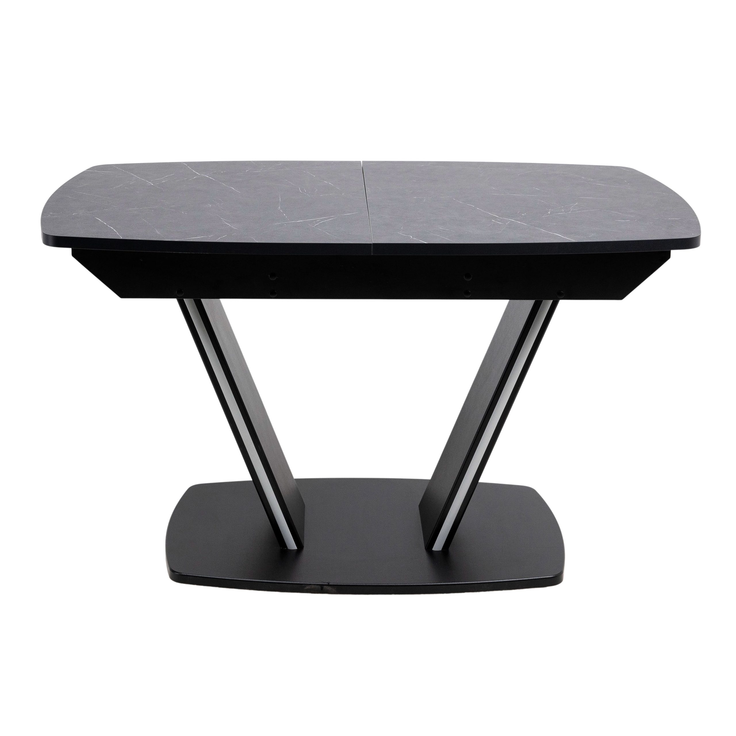 Стол ДРЕЗДЕН, пластик премиум 1300(1615)*800, Камень черный/Черный