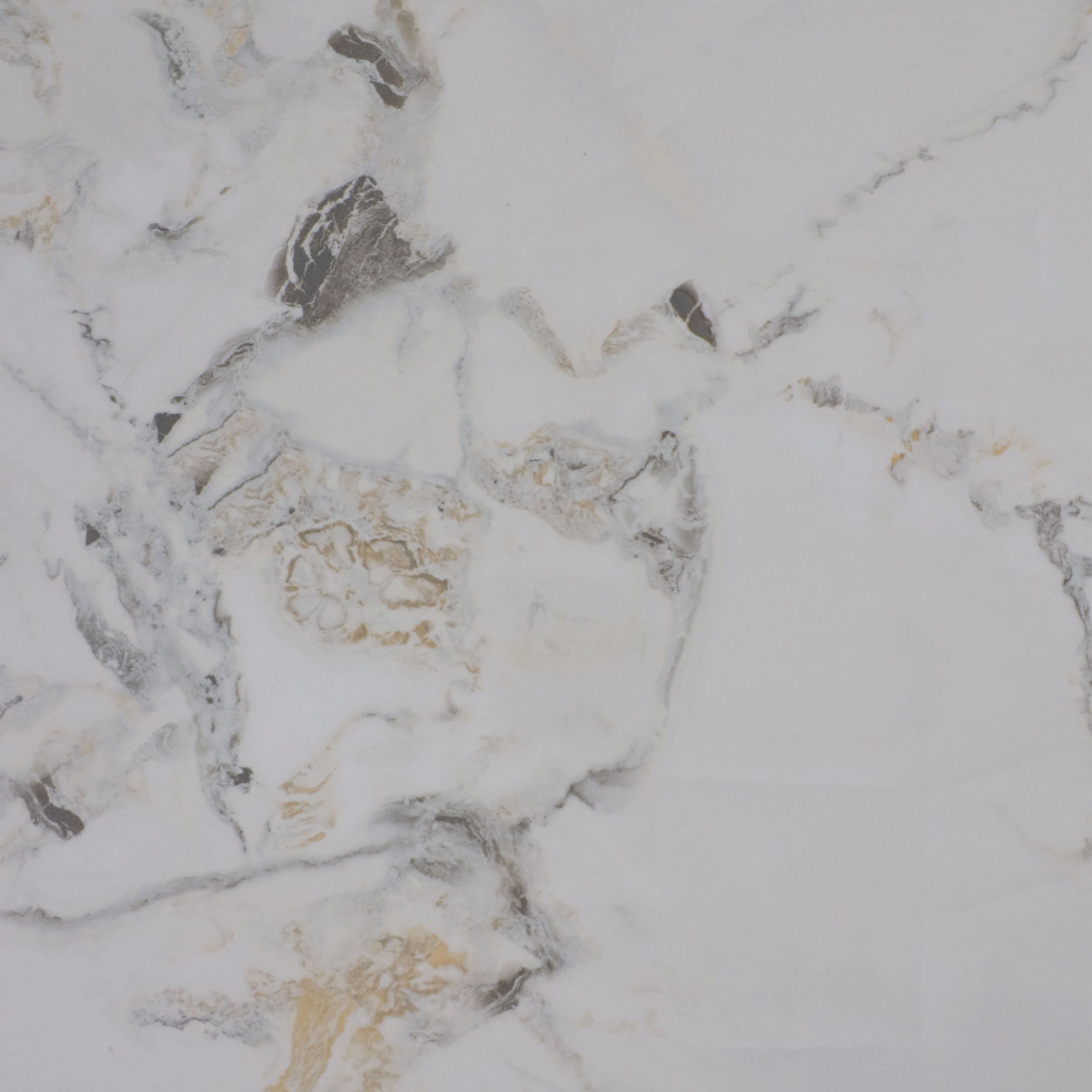 Стол AV 2119, МДФ+керамика, раздвижной 1200 (1800)*800 натуральный, глянцевый GOLD JADE/черный