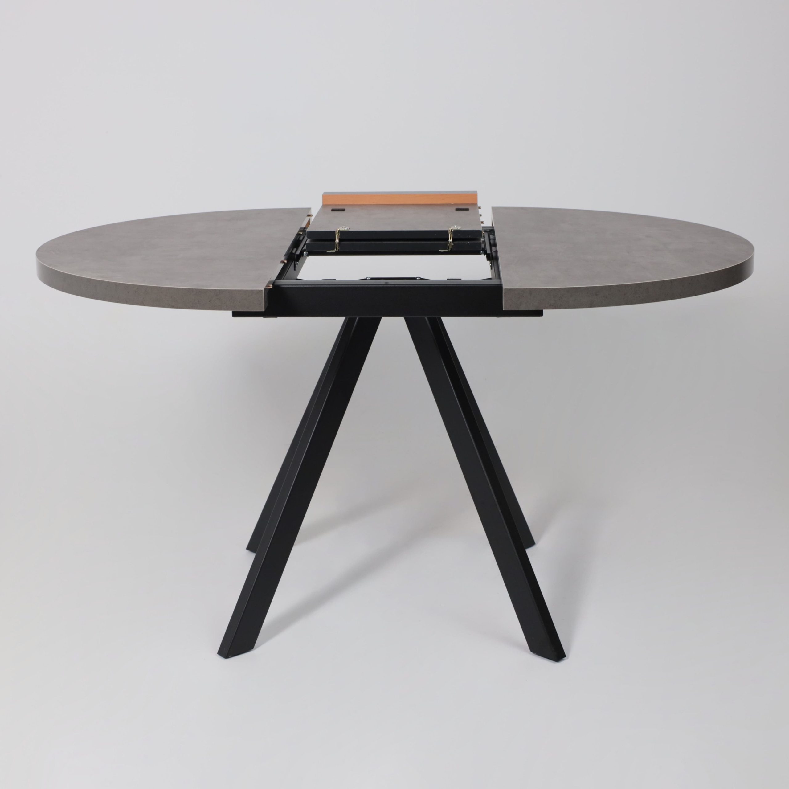 Стол RONDO М-100, круглый раздвижной 100(135), ДЫМЧАТАЯ КЕРАМИКА/Черный