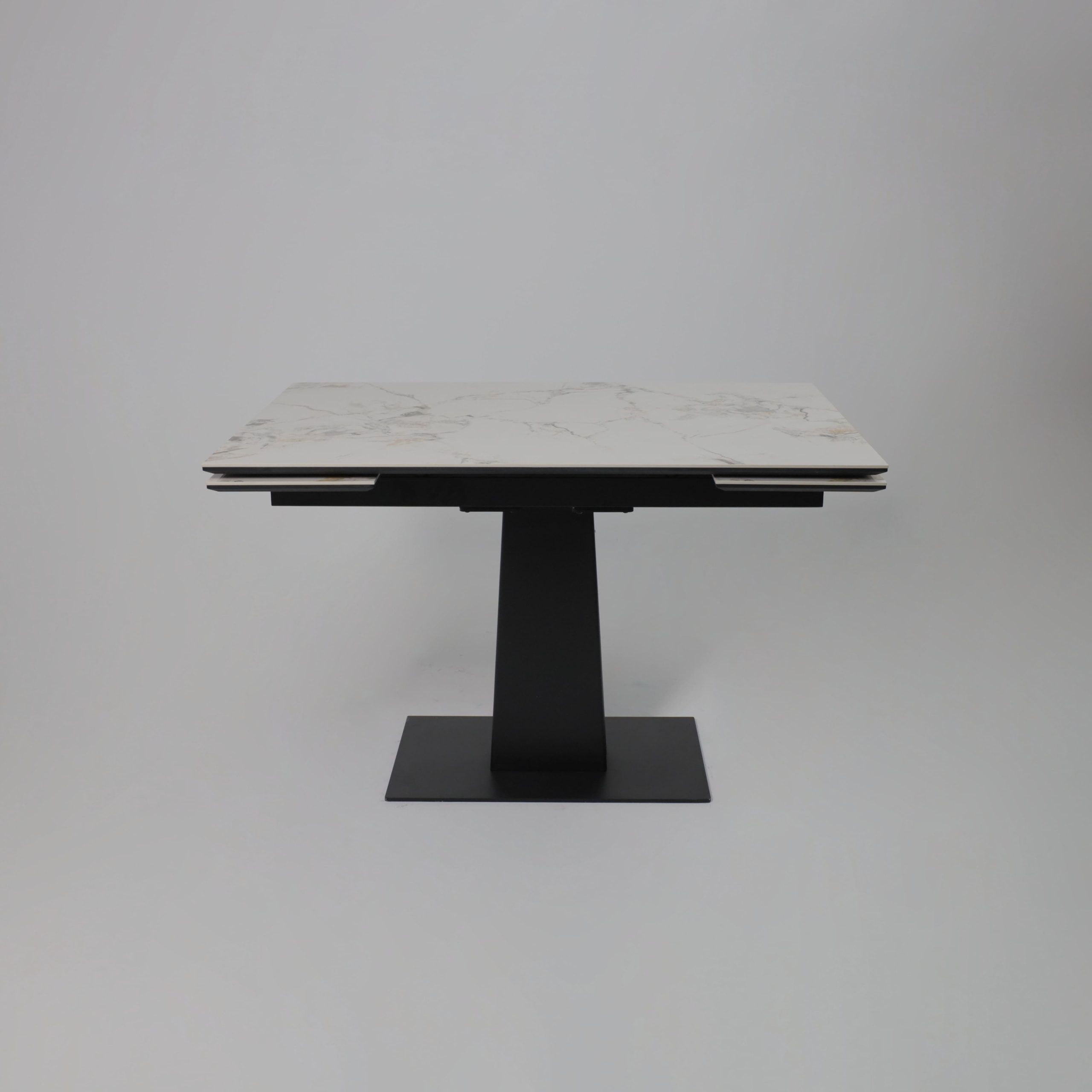 Стол AV 2119, МДФ+керамика, раздвижной 1200 (1800)*800 натуральный, глянцевый GOLD JADE/черный