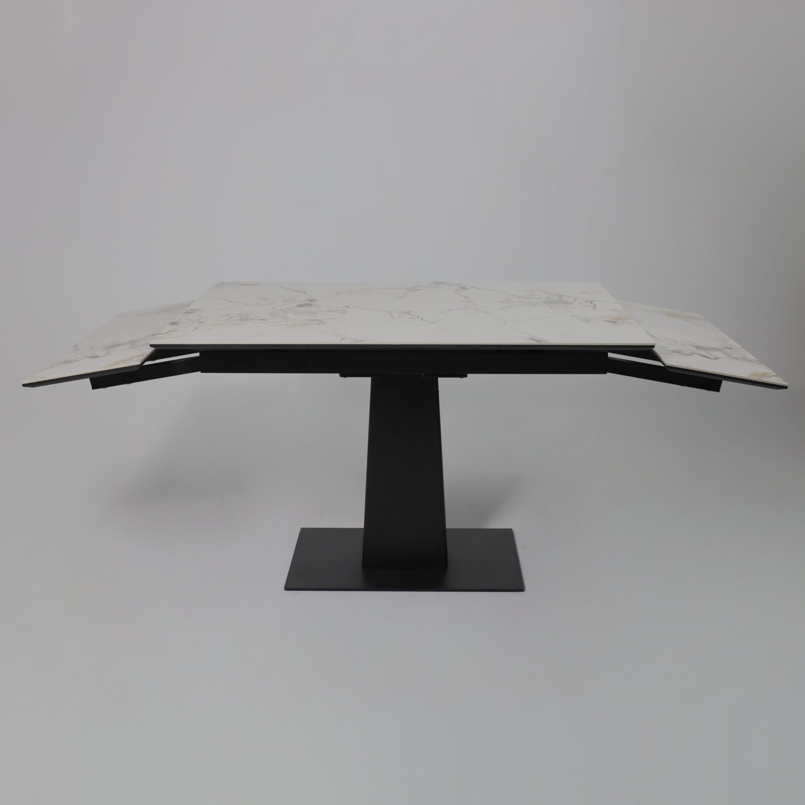 Стол AV 2119, МДФ+керамика, раздвижной 1200 (1800)*800 натуральный, глянцевый GOLD JADE/черный