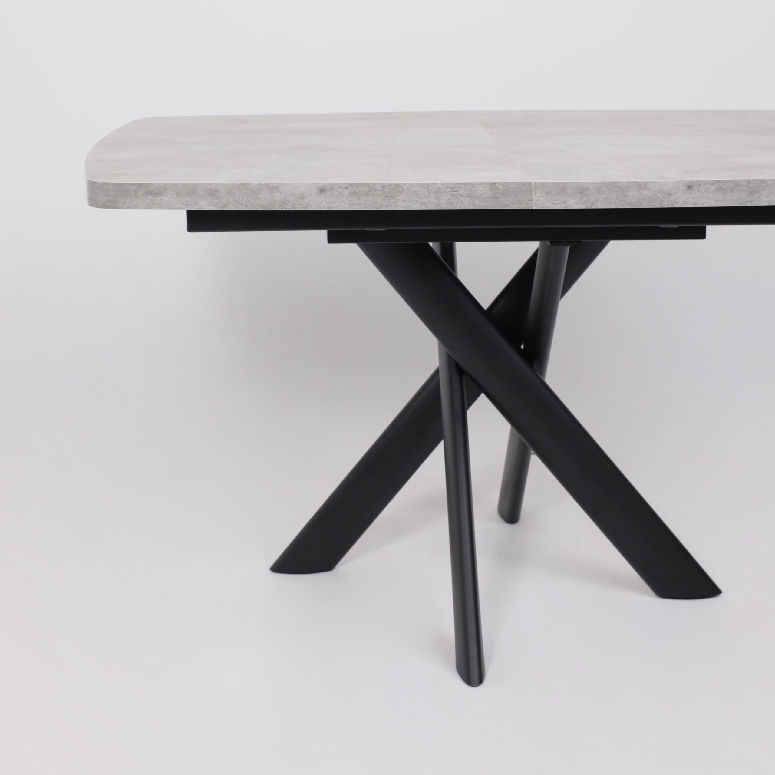 Стол LEONEL-130, раздвижной 130(165)х85, Серый сланец/Черный