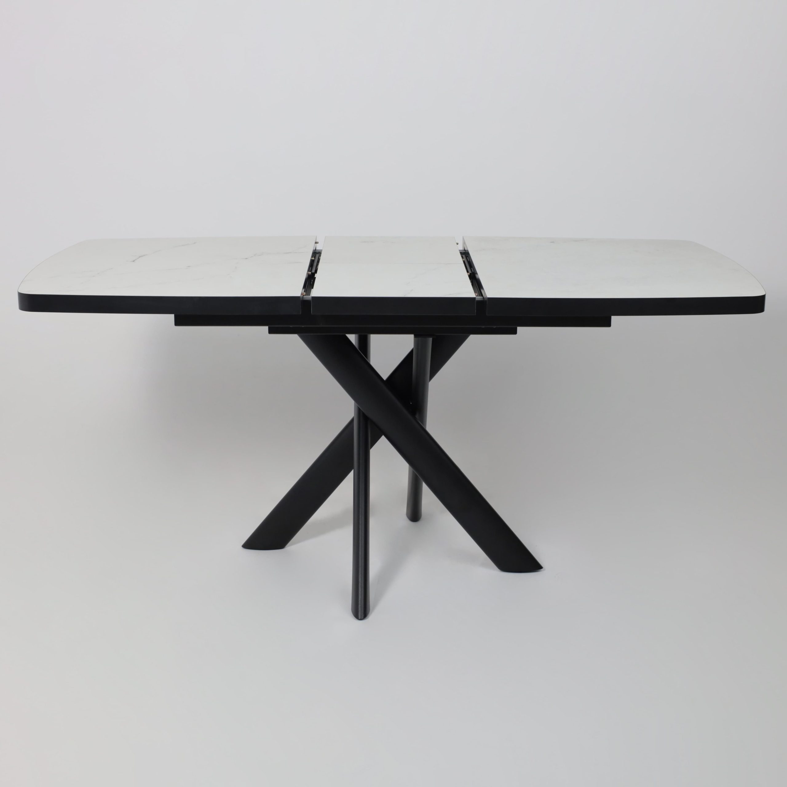 Стол LEONEL-130, раздвижной 130(165)х85, Кварцит-HPL/Черный