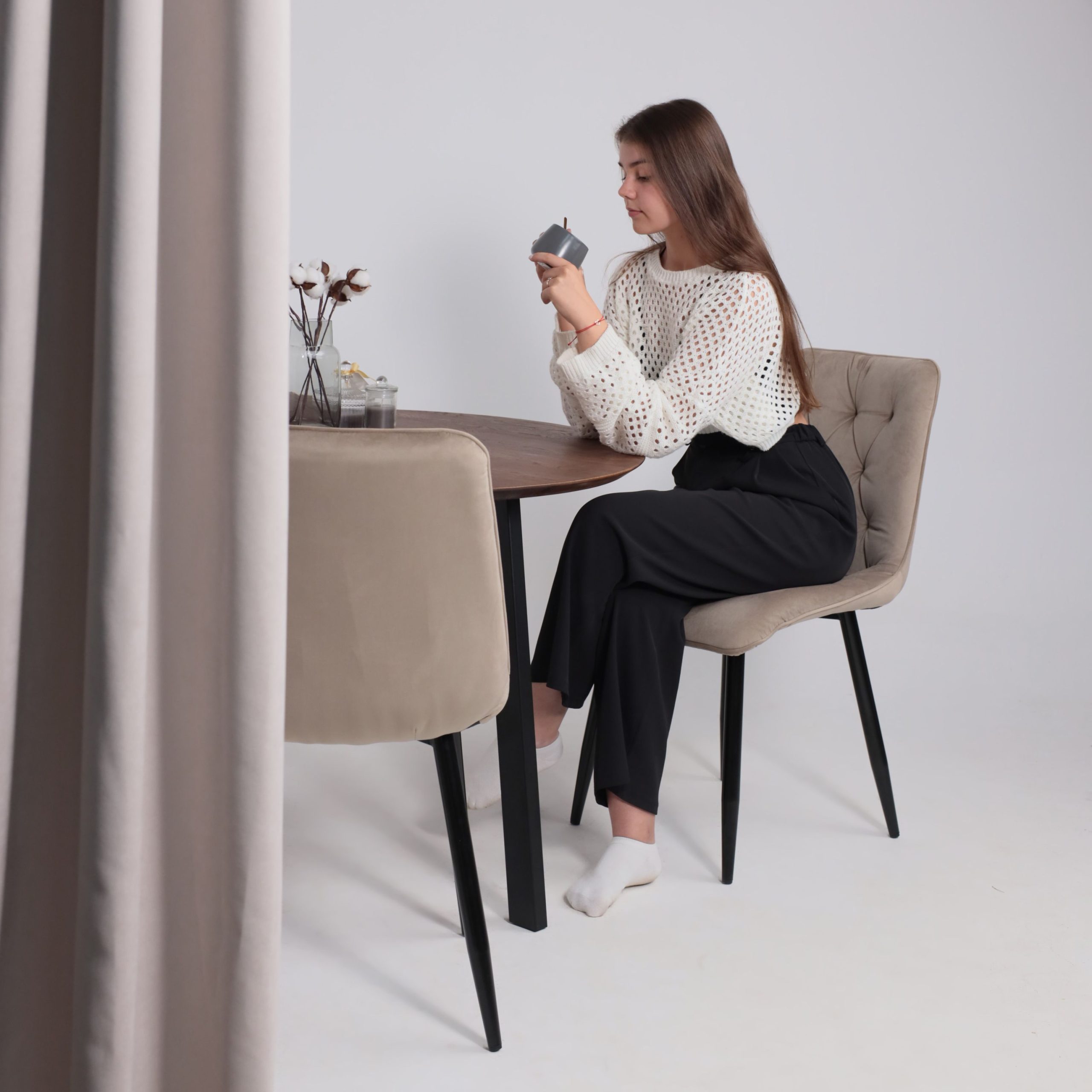 Стул ASTRA, 2, бежевый велюр HLR-08/черный