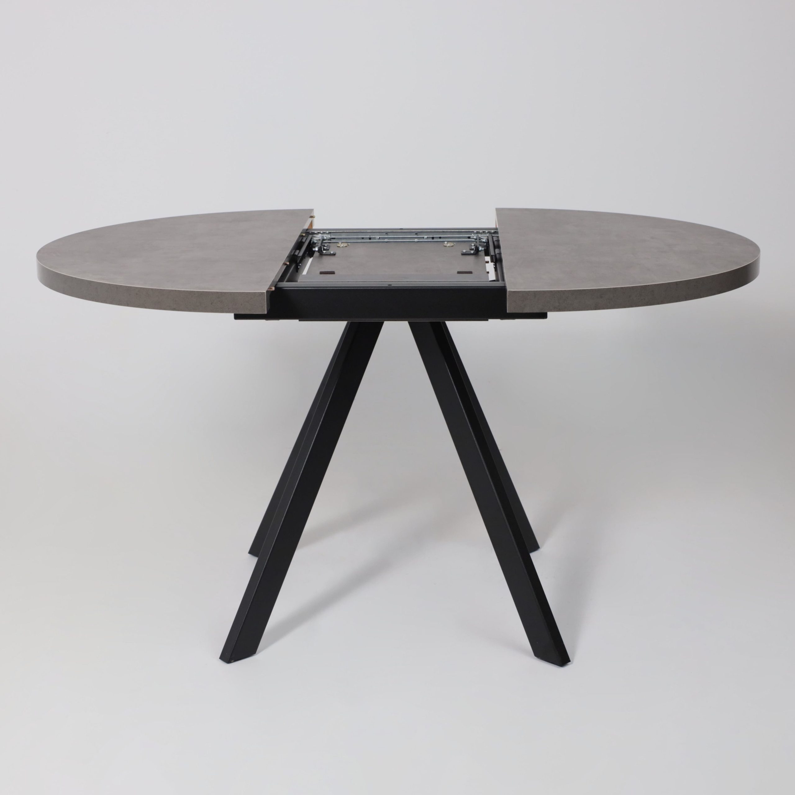 Стол RONDO М-100, круглый раздвижной 100(135), ДЫМЧАТАЯ КЕРАМИКА/Черный