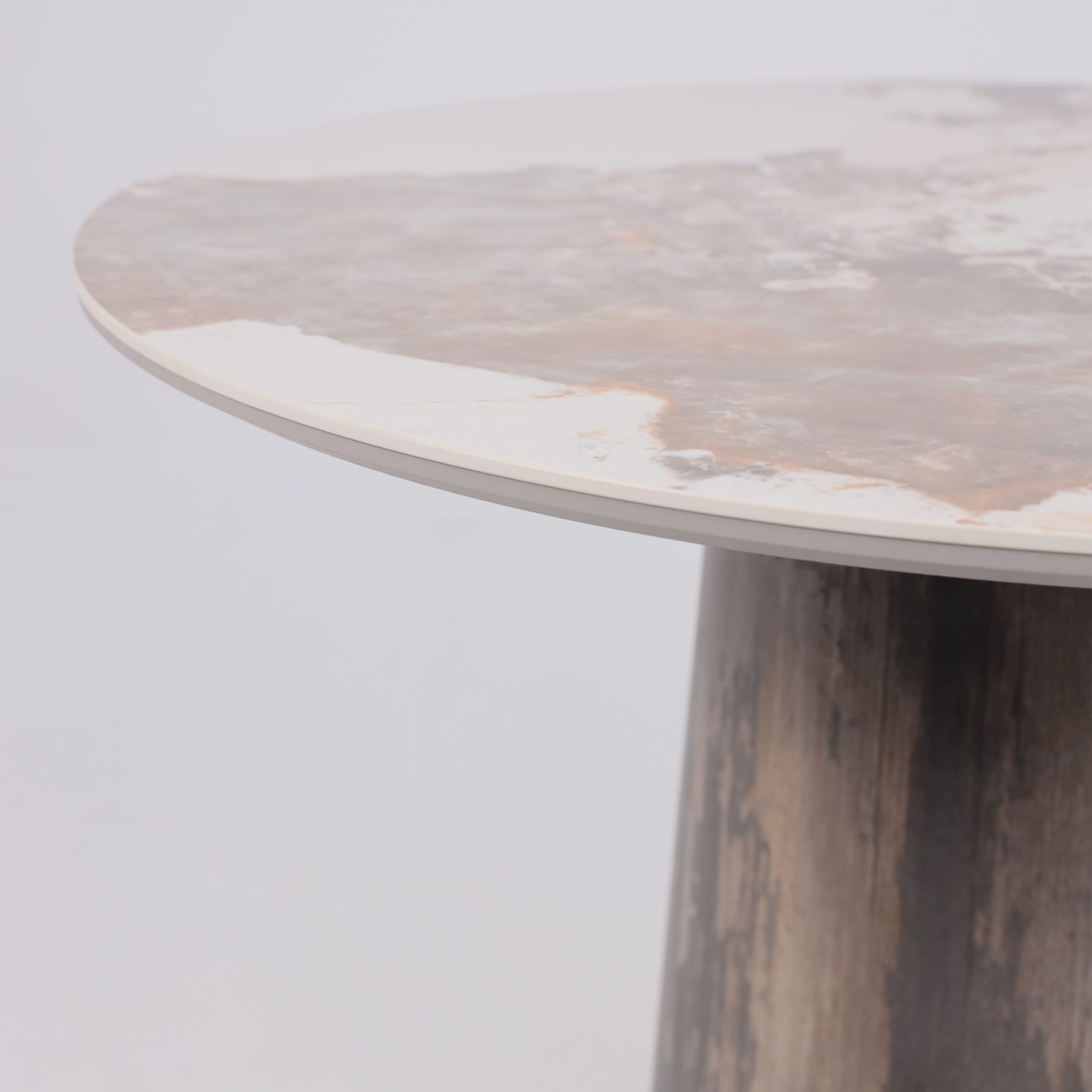 Стол AV 2317, МДФ+керамика, нераздвижной 900 белый, глянцевый PANDORA/черный+HPL Ипанема