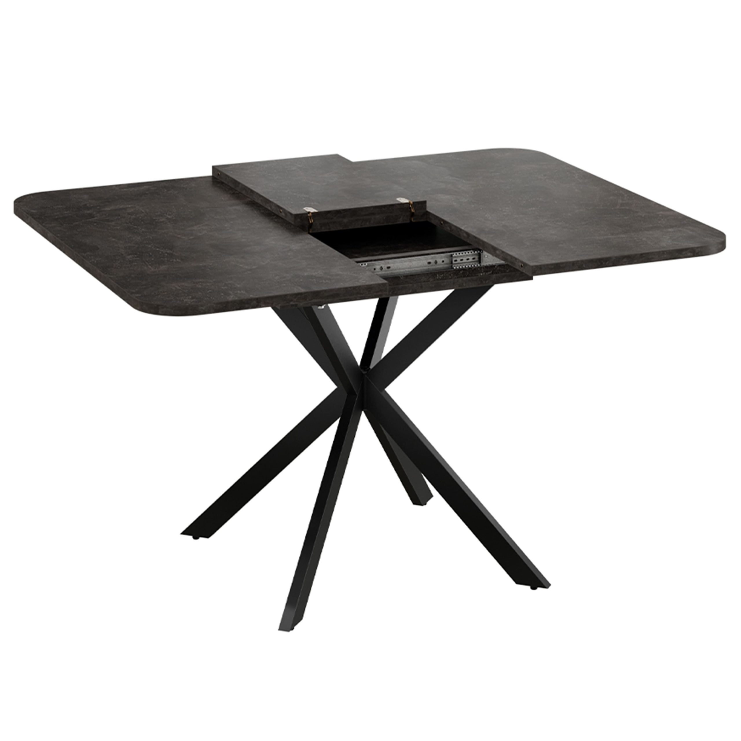 Стол раздвижной ЛИССАБОН Тип 1, 1000(1315)х1001х750, черные опоры/ателье темный