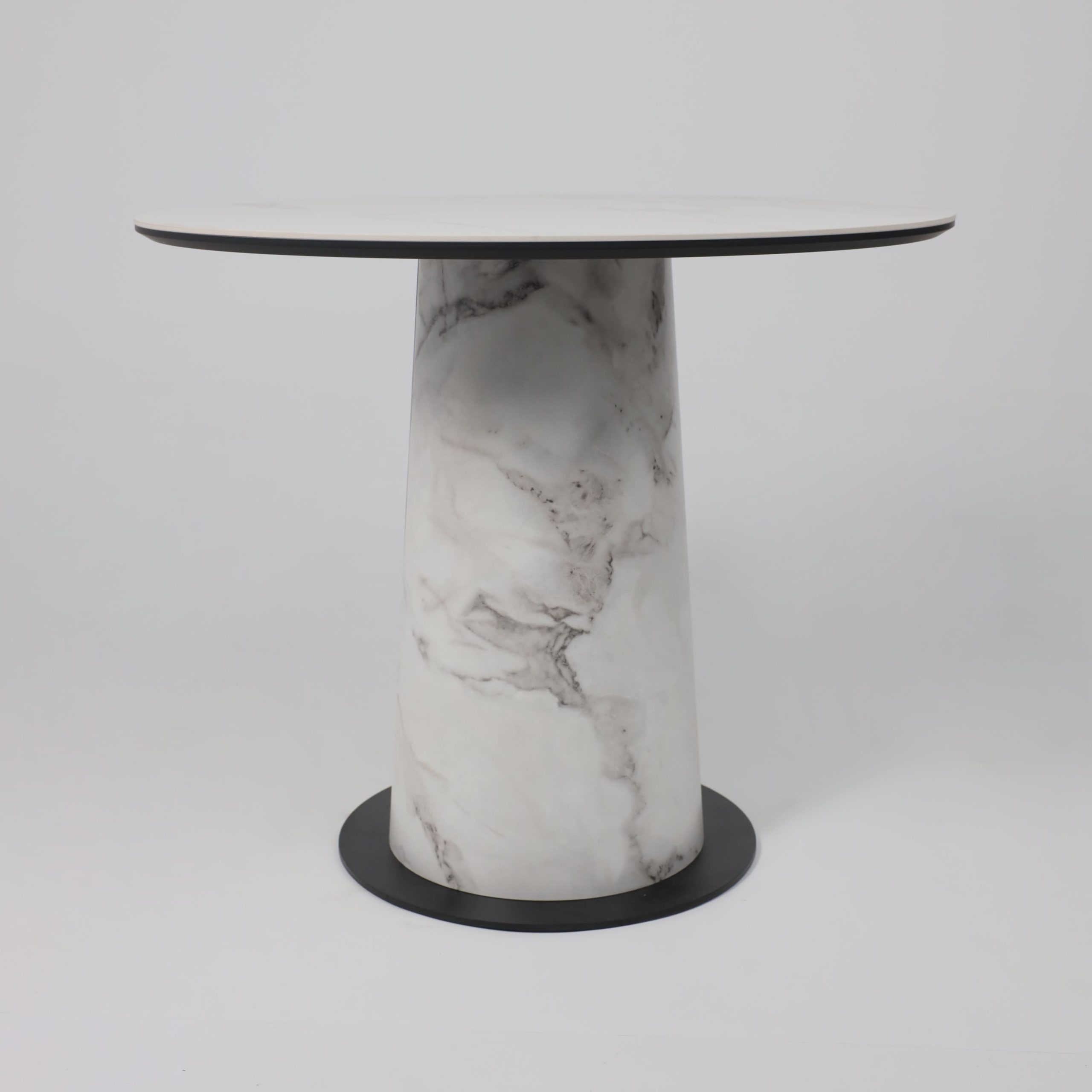 Стол AV 2317, МДФ+керамика, нераздвижной 900 белый, матовый SNOW WHITE/черный+HPL Виктори натуральный