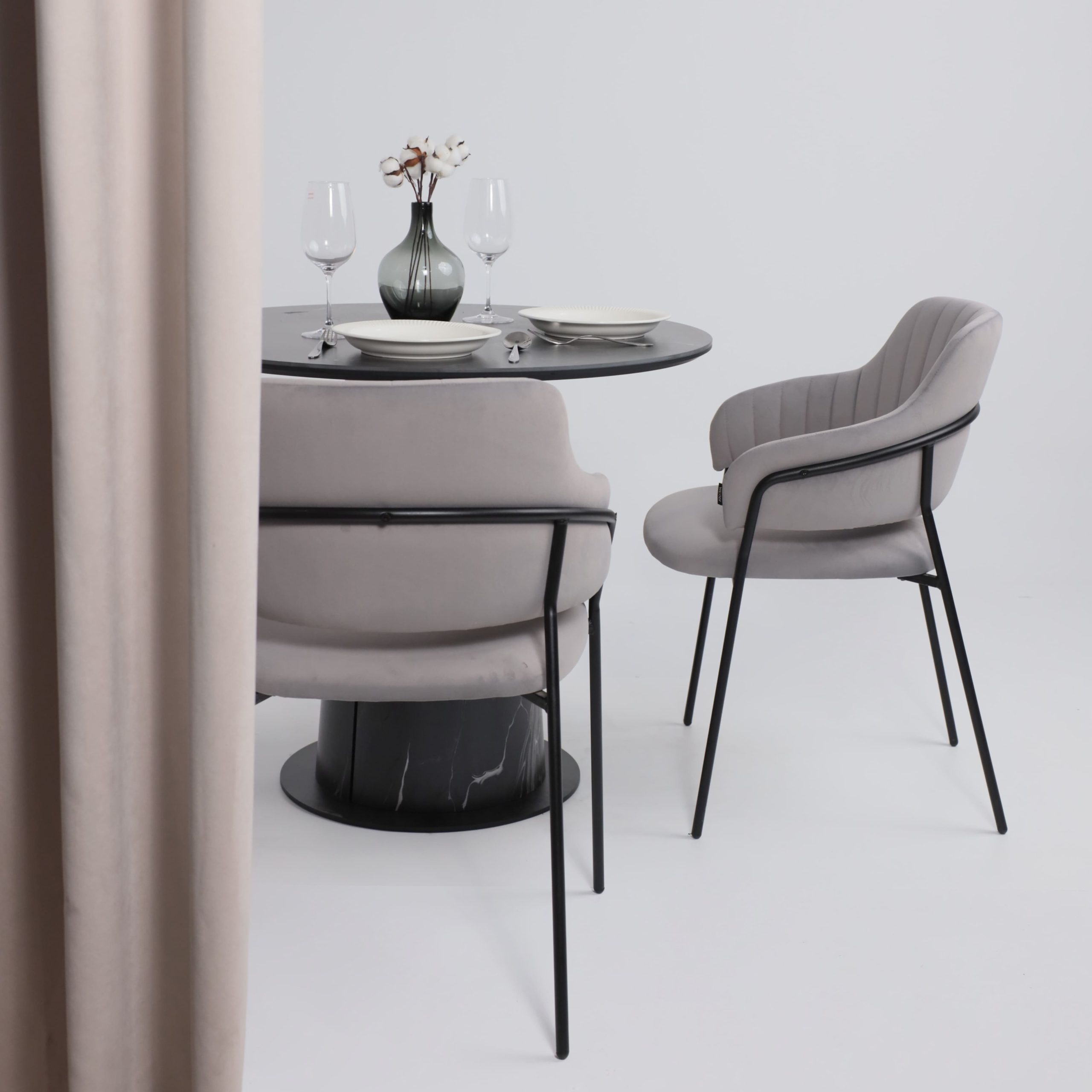 Стол AV 2317, МДФ+керамика, нераздвижной 900 черный, матовый SHAKESPEARE/черный+HPL Асти