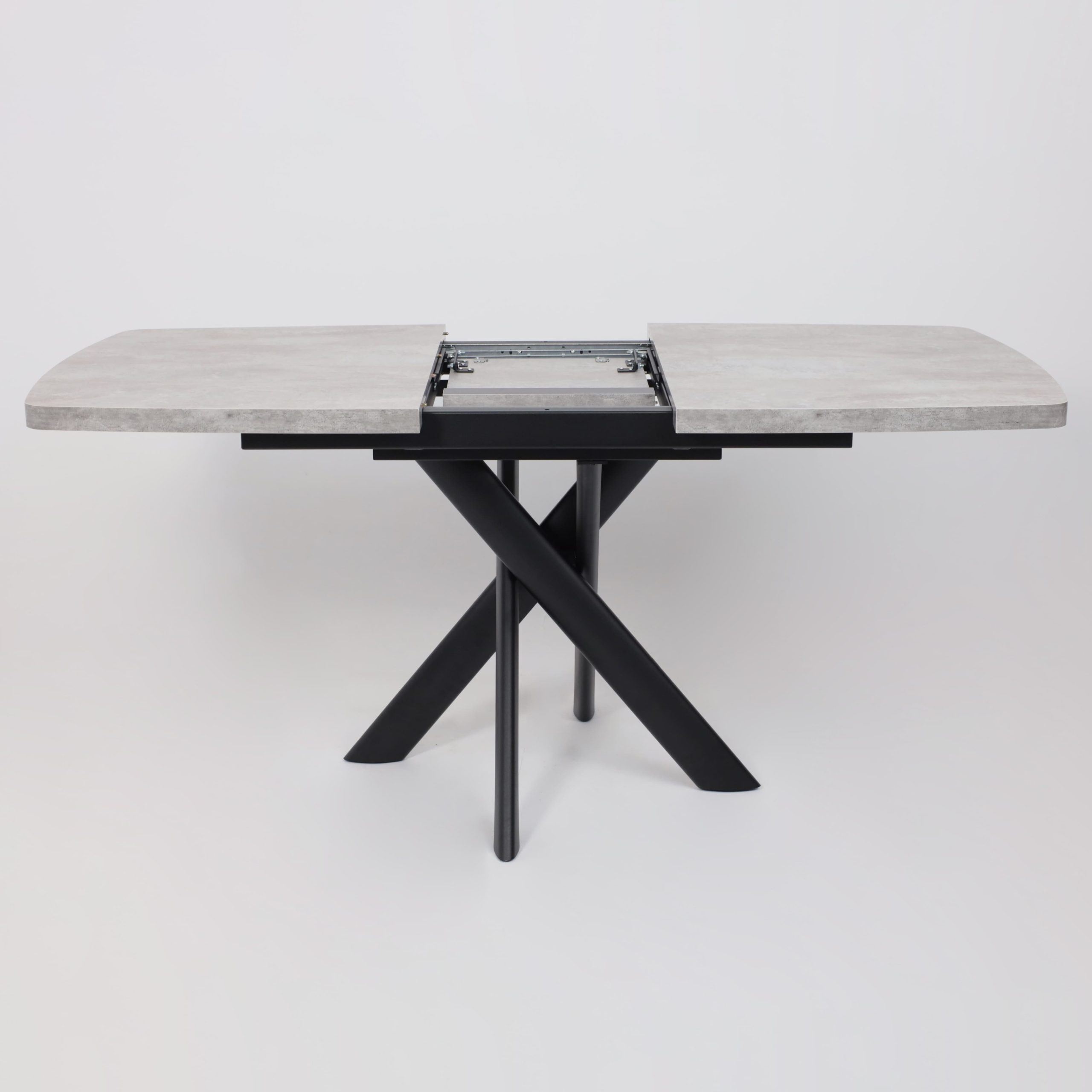 Стол LEONEL-130, раздвижной 130(165)х85, Серый сланец/Черный