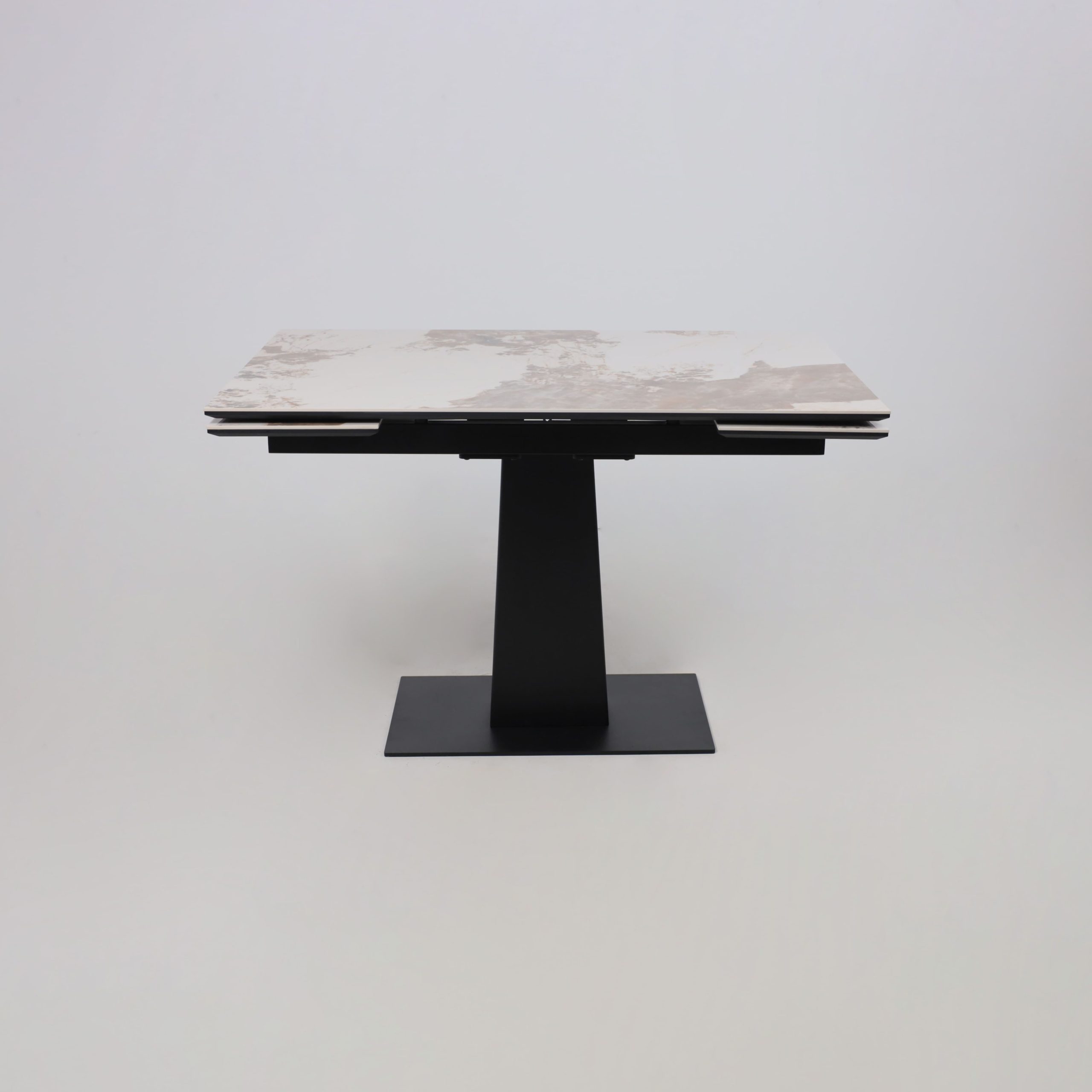 Стол AV 2119, МДФ+керамика, раздвижной 1200 (1800)*800 белый, глянцевый PANDORA/черный