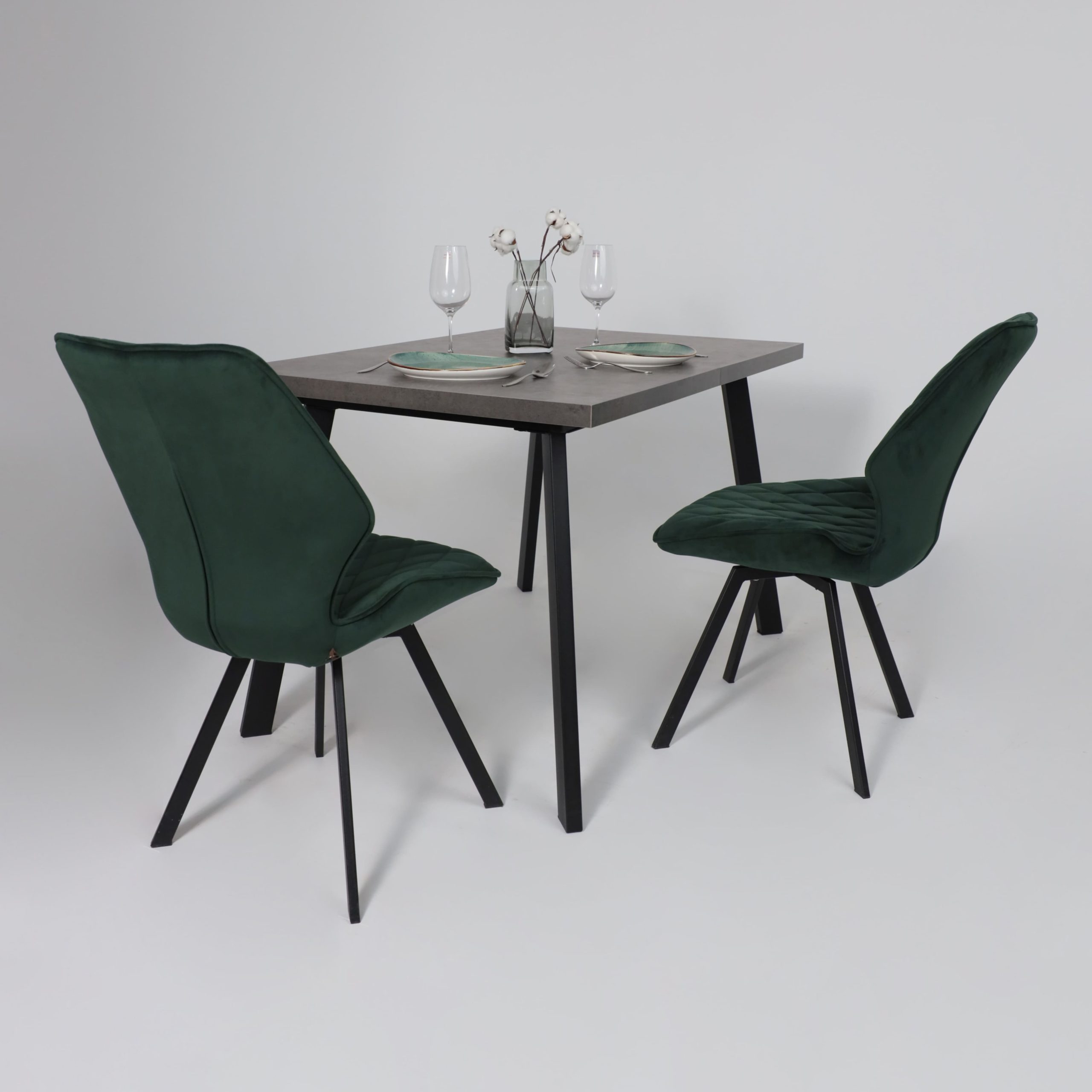 Стол BORG-120, раздвижной 120(160)х80, Дымчатая керамика/Чёрный